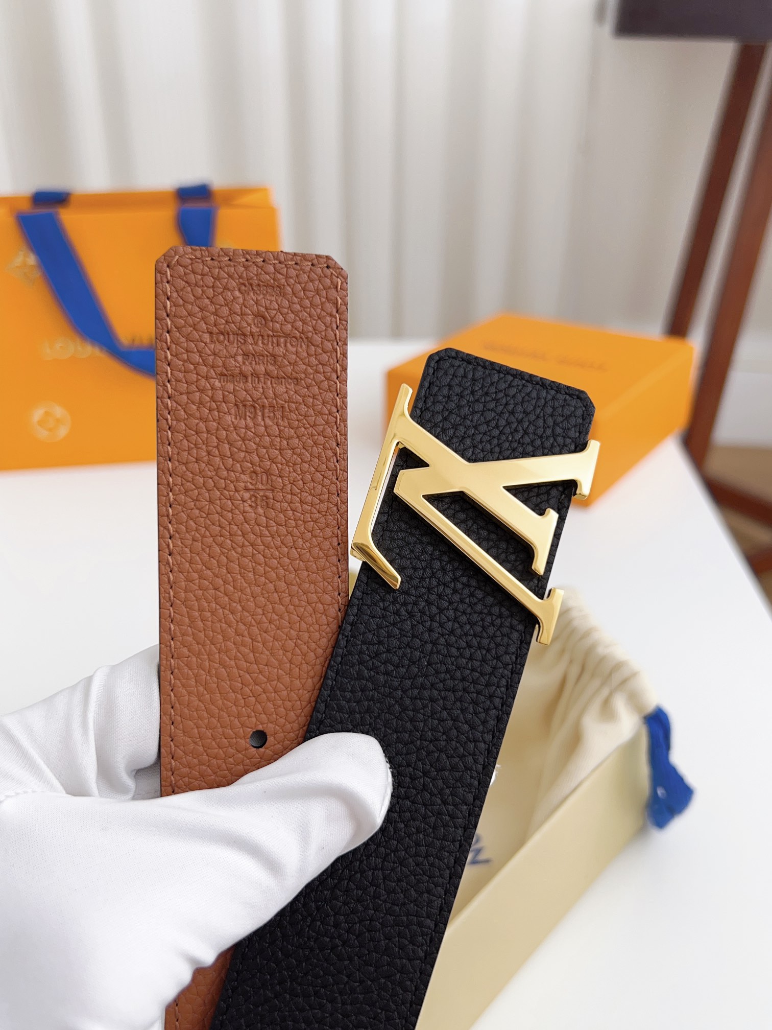 Louis Vuitton Male Basic Belt Cow Leather 125cm-l