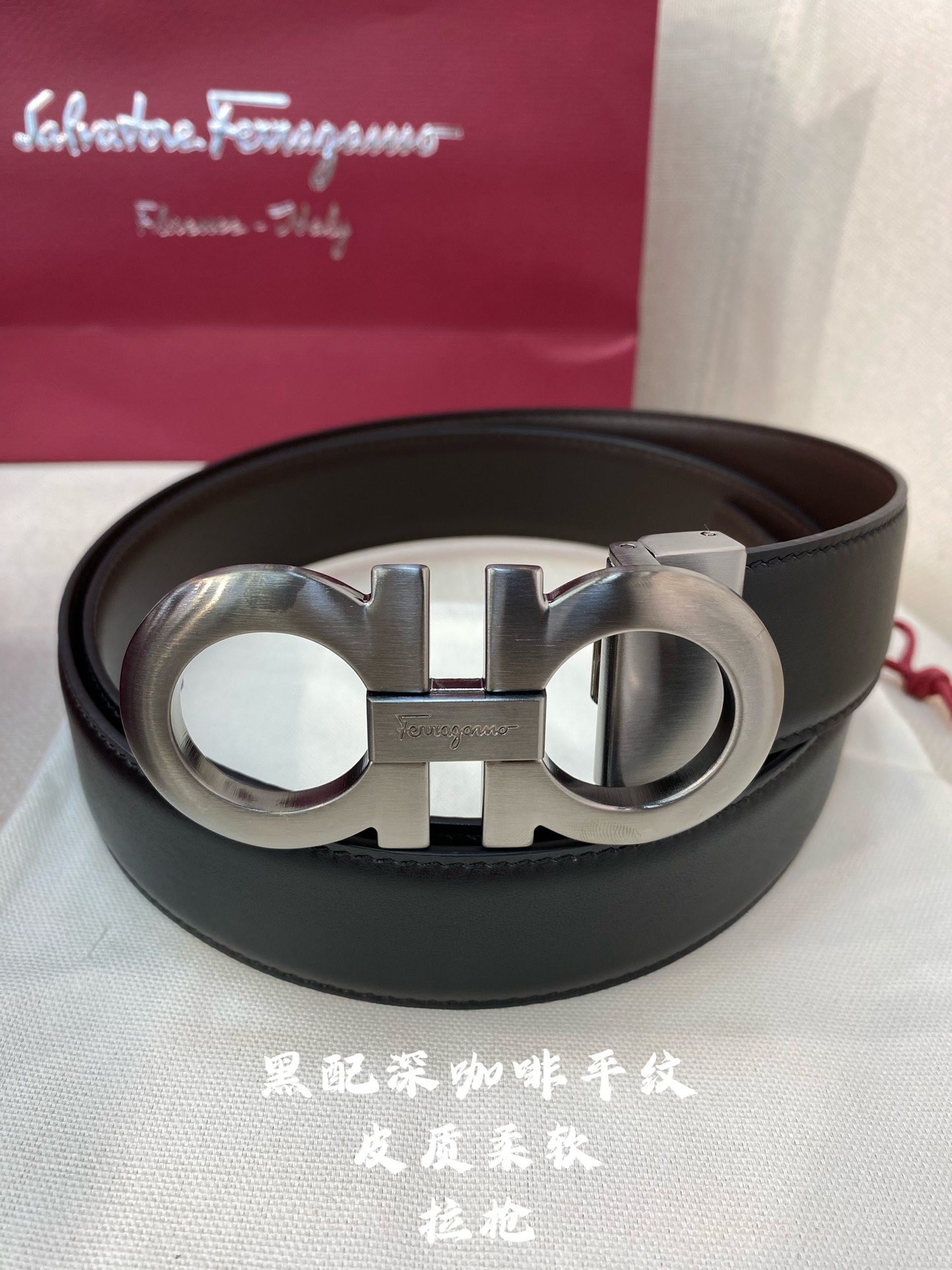 Salvatore Ferragamo Male Leather Belt Cow Leather M