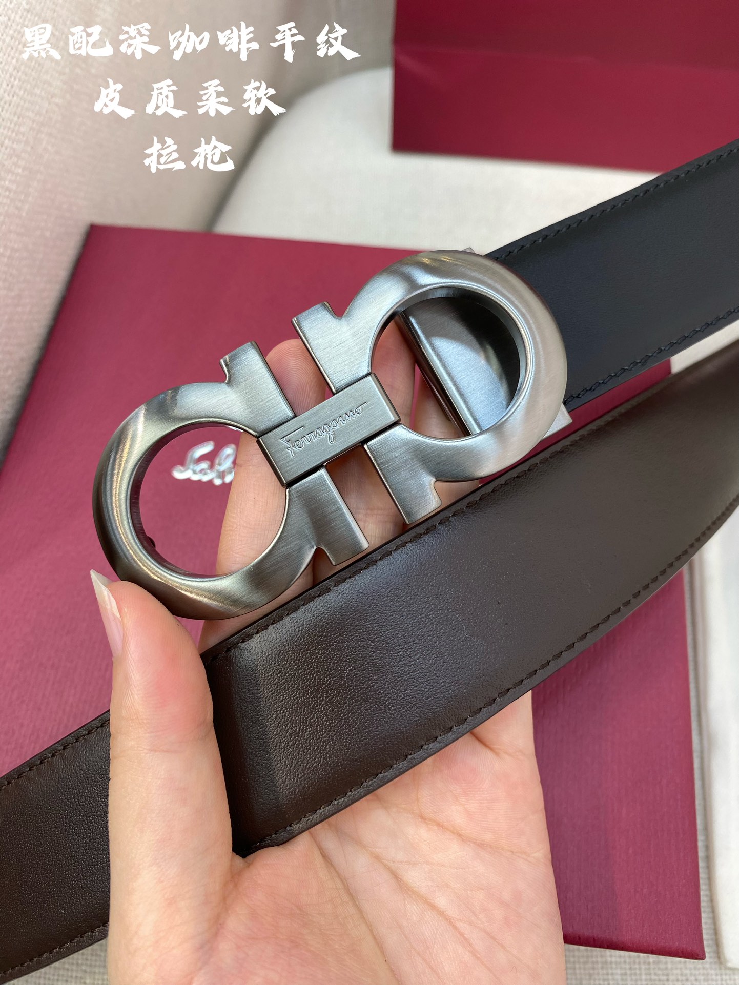 Salvatore Ferragamo Male Leather Belt Cow Leather M