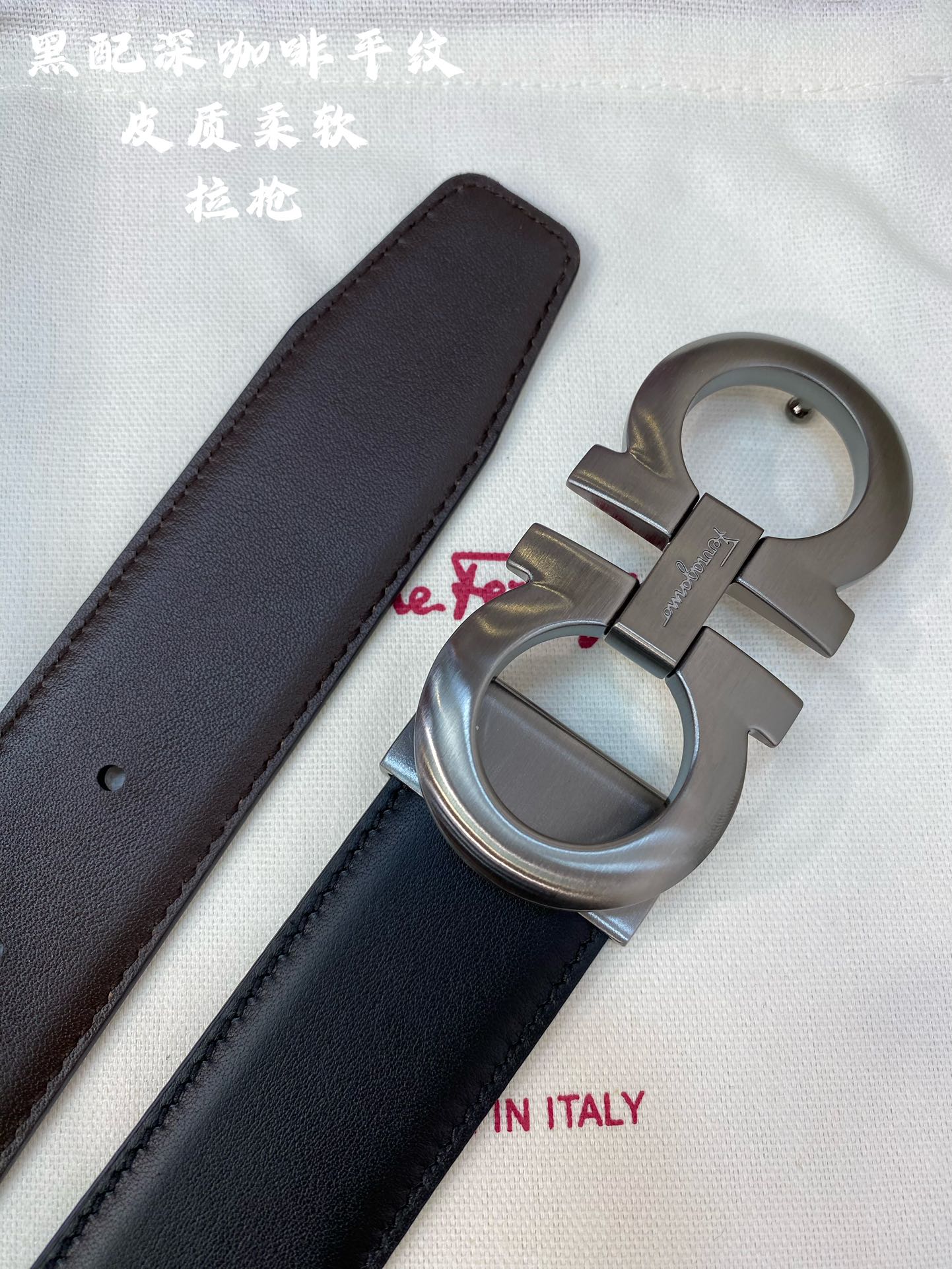 Salvatore Ferragamo Male Leather Belt Cow Leather M