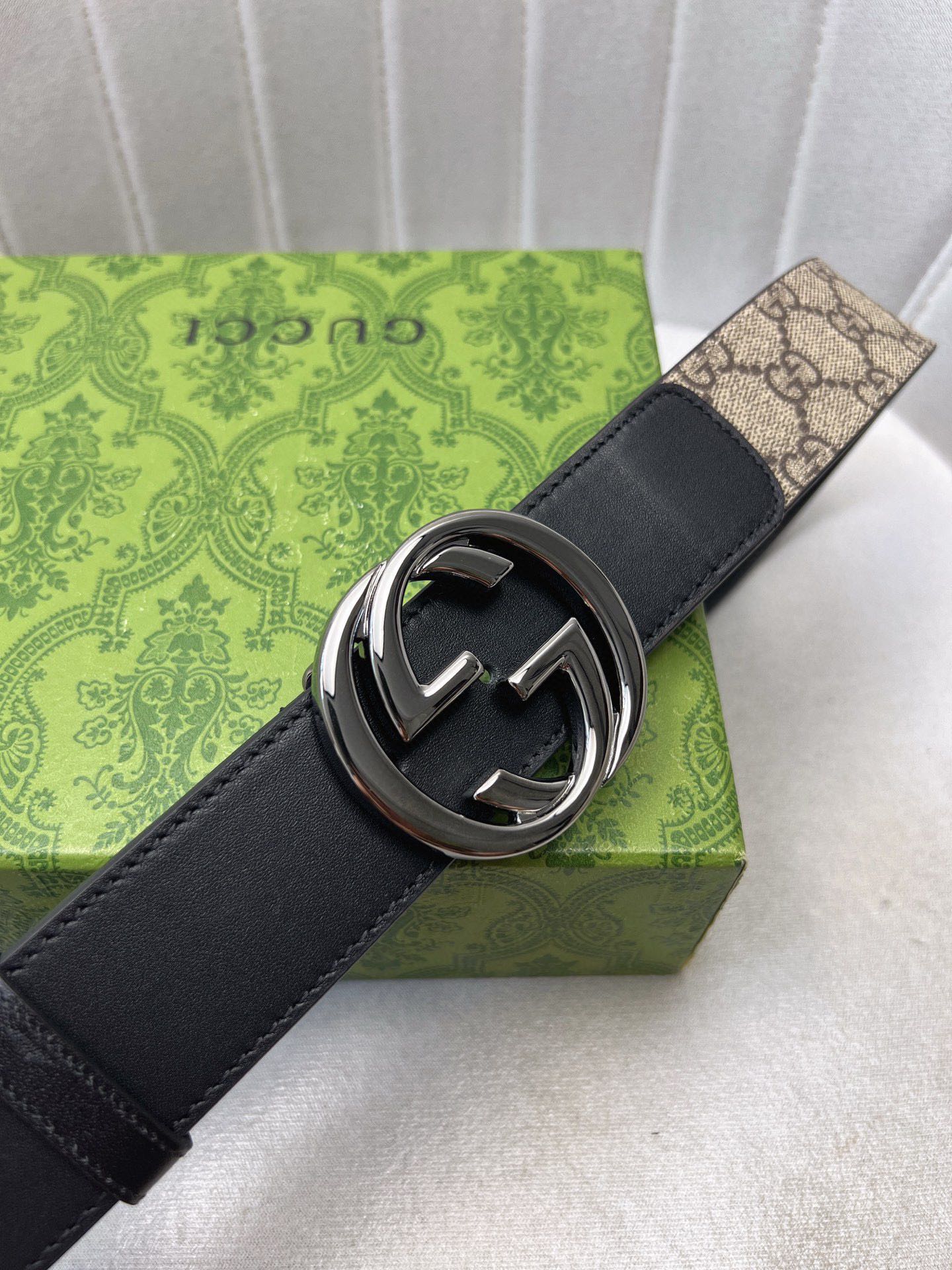 Gucci Leather Belt Top Grain Leather Waterproof