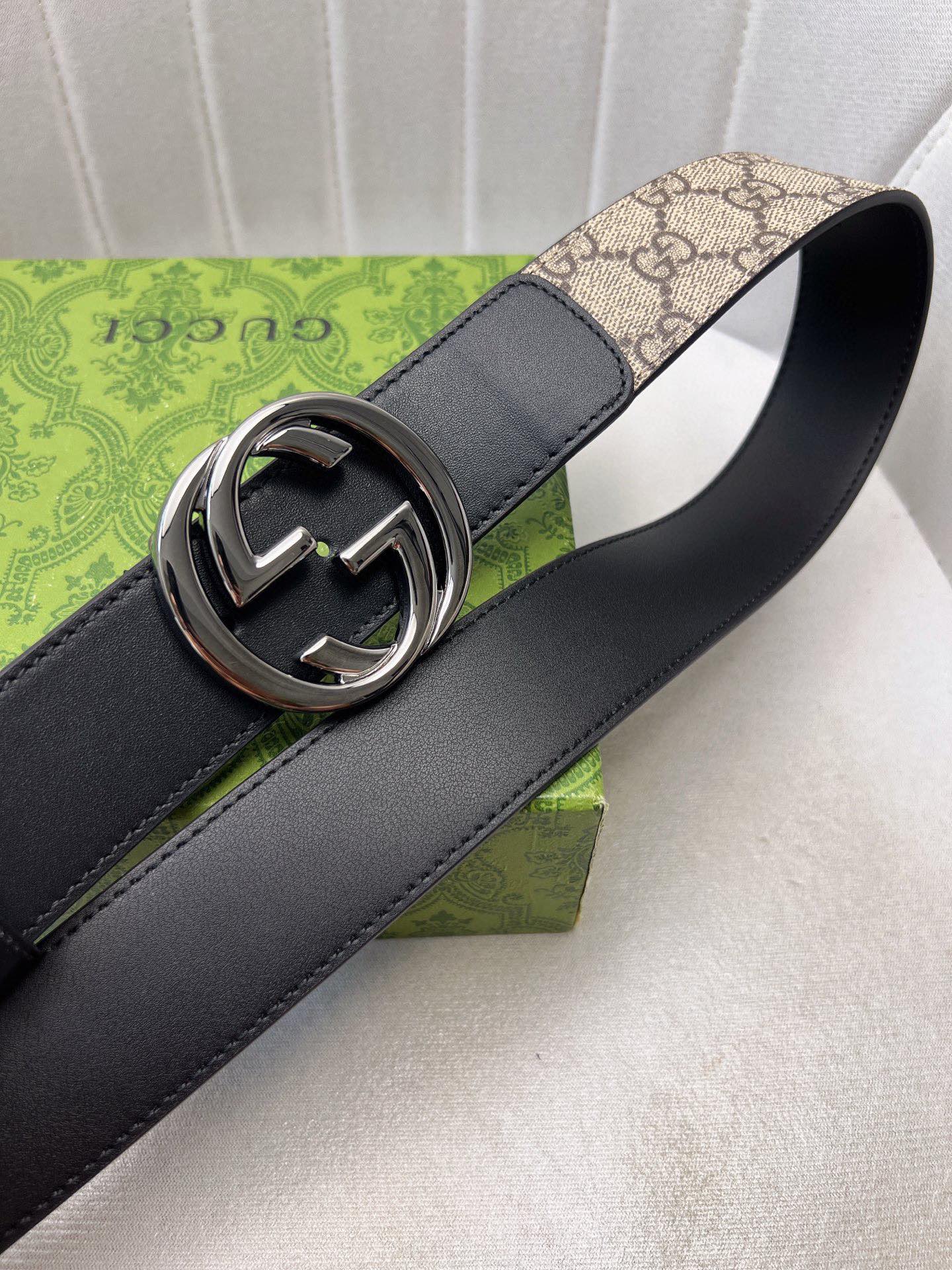 Gucci Leather Belt Top Grain Leather Waterproof