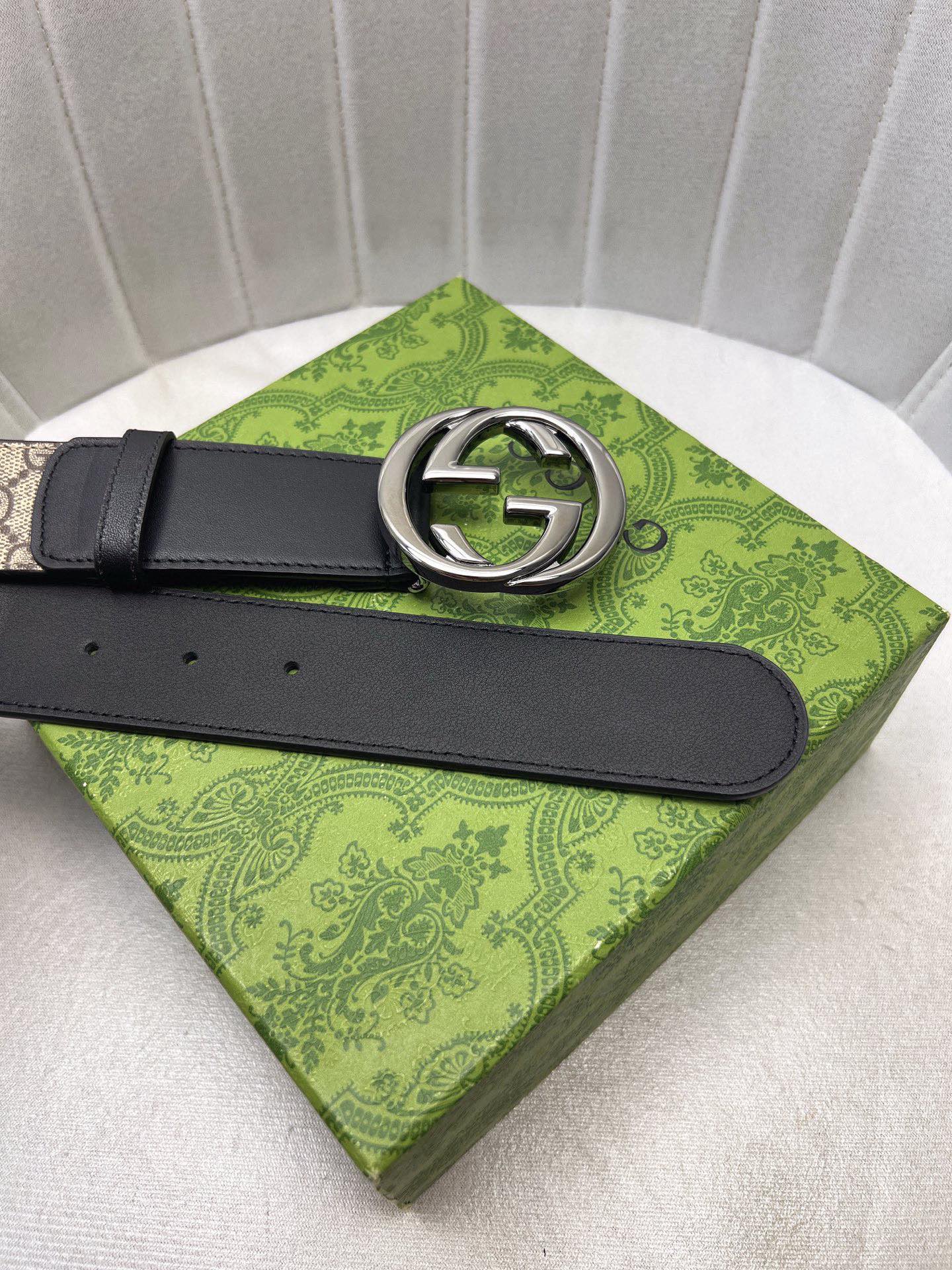 Gucci Leather Belt Top Grain Leather Waterproof