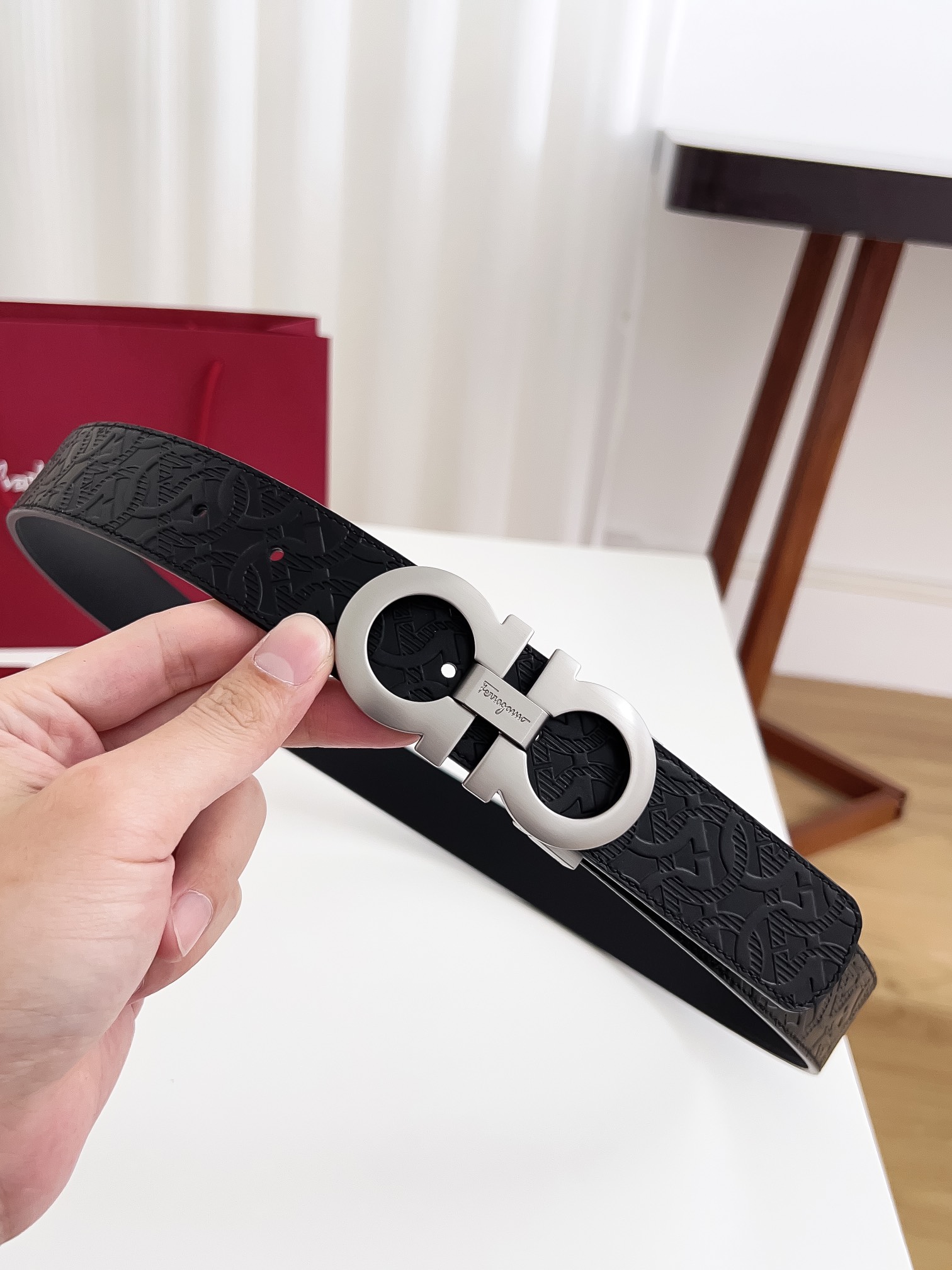 Salvatore Ferragamo Male Leather Belt Cow Leather M