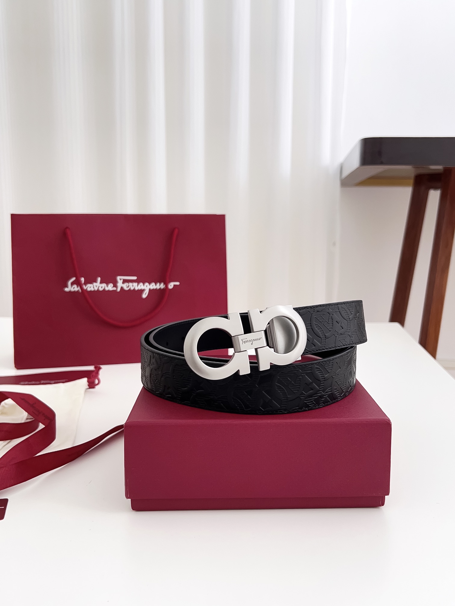 Salvatore Ferragamo Male Leather Belt Cow Leather M