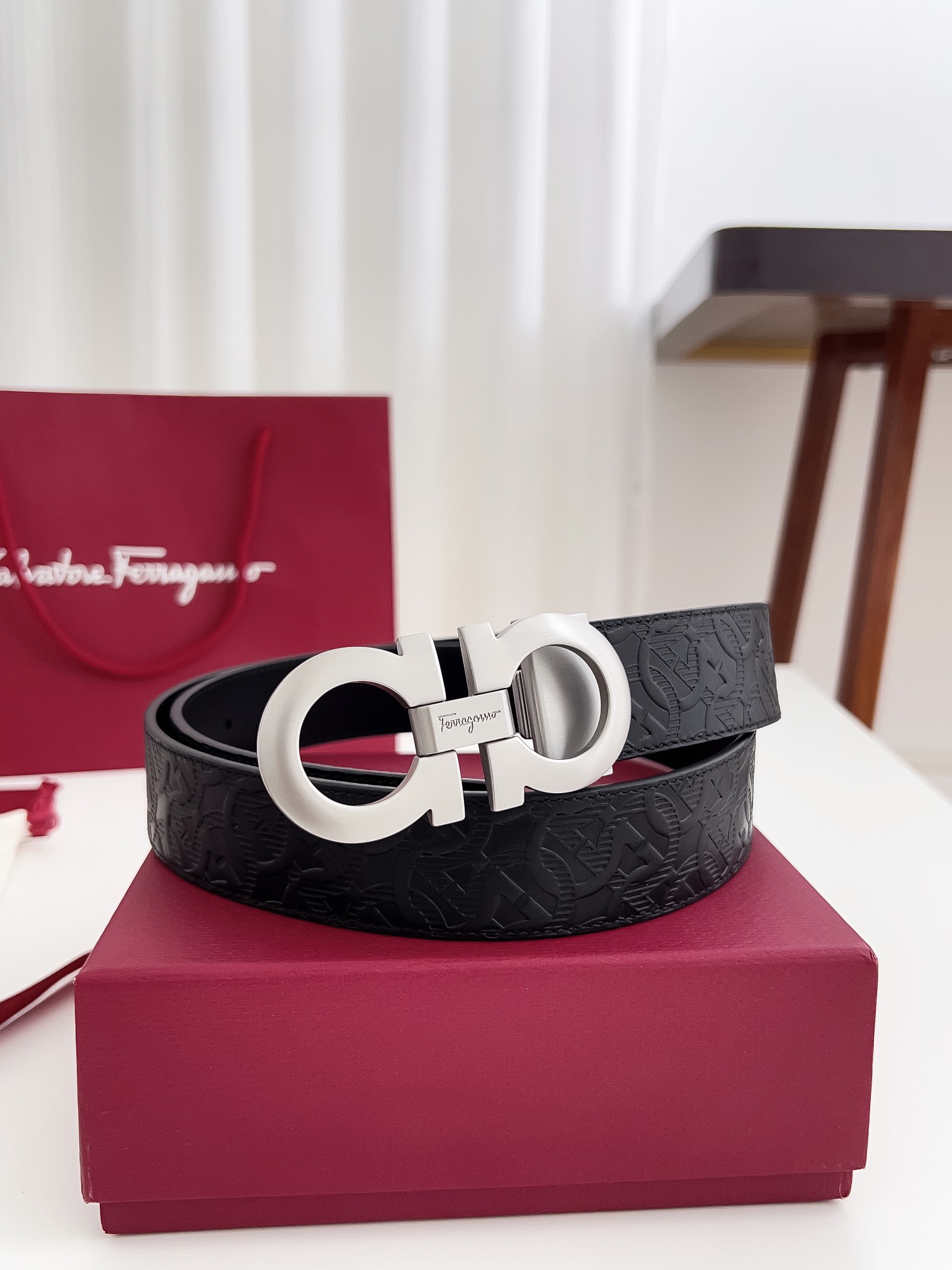 Salvatore Ferragamo Male Leather Belt Cow Leather M