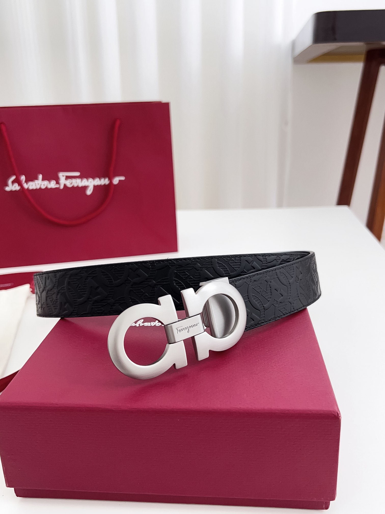 Salvatore Ferragamo Male Leather Belt Cow Leather M