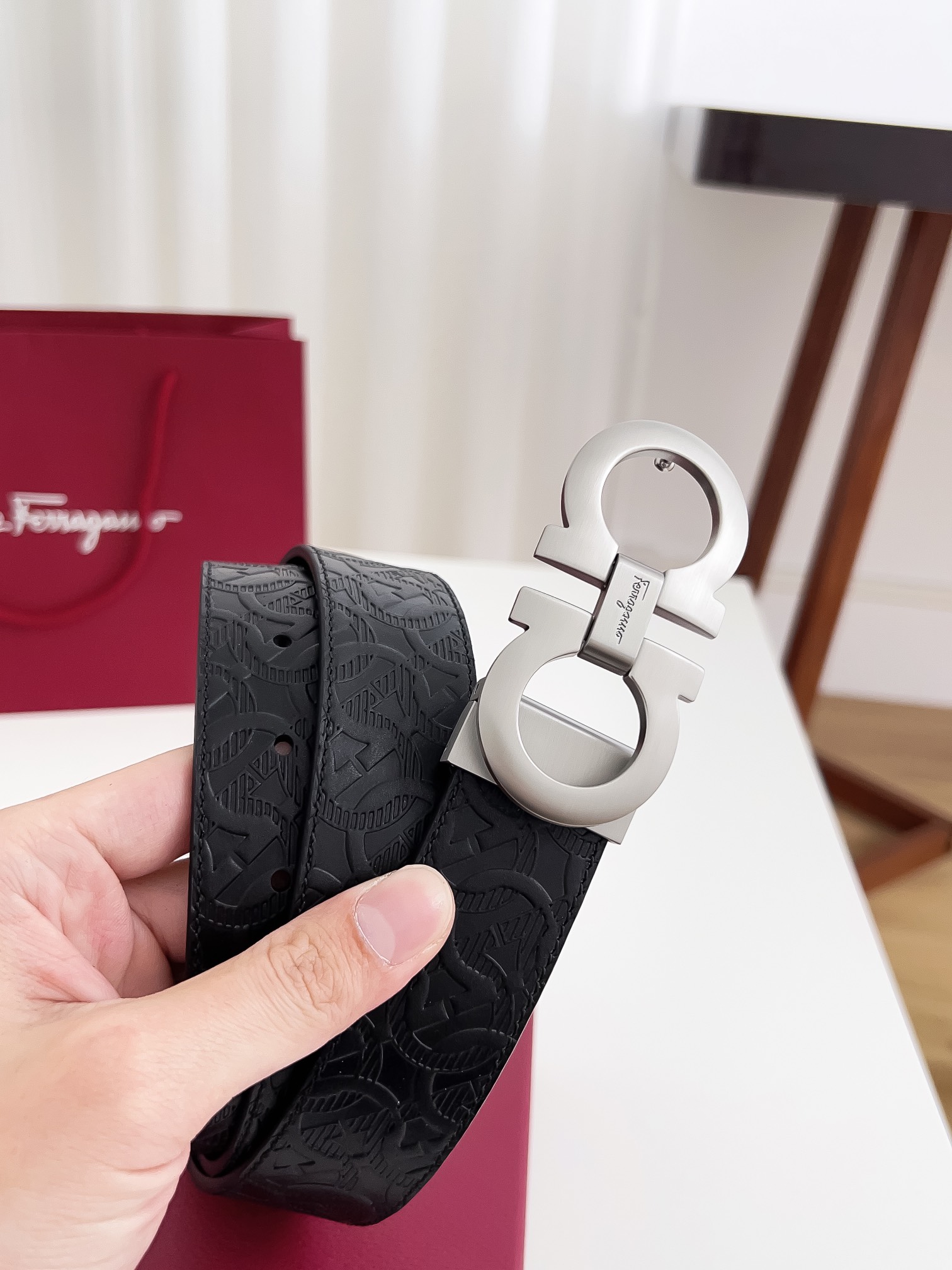 Salvatore Ferragamo Male Leather Belt Cow Leather M