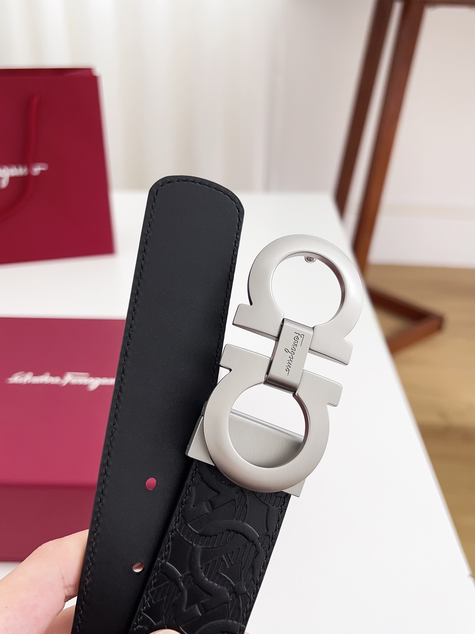 Salvatore Ferragamo Male Leather Belt Cow Leather M