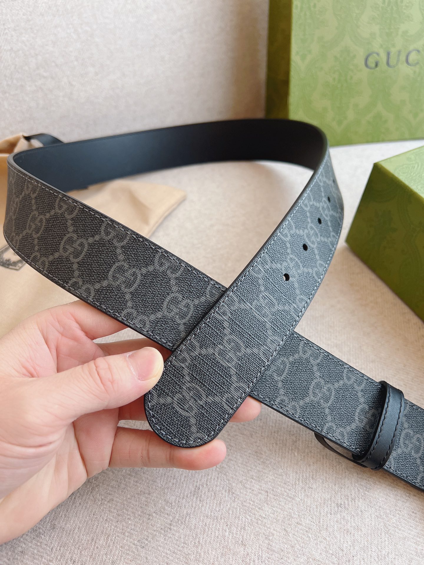 Gucci Leather Belt Canvas S-m