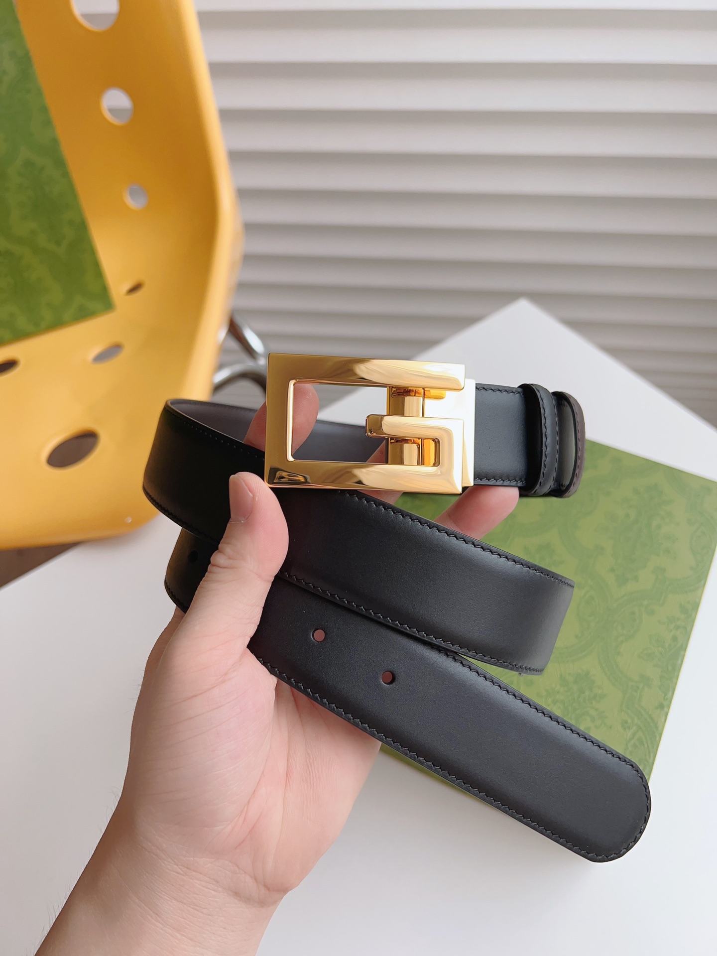 Gucci Leather Belt Cow Leather M