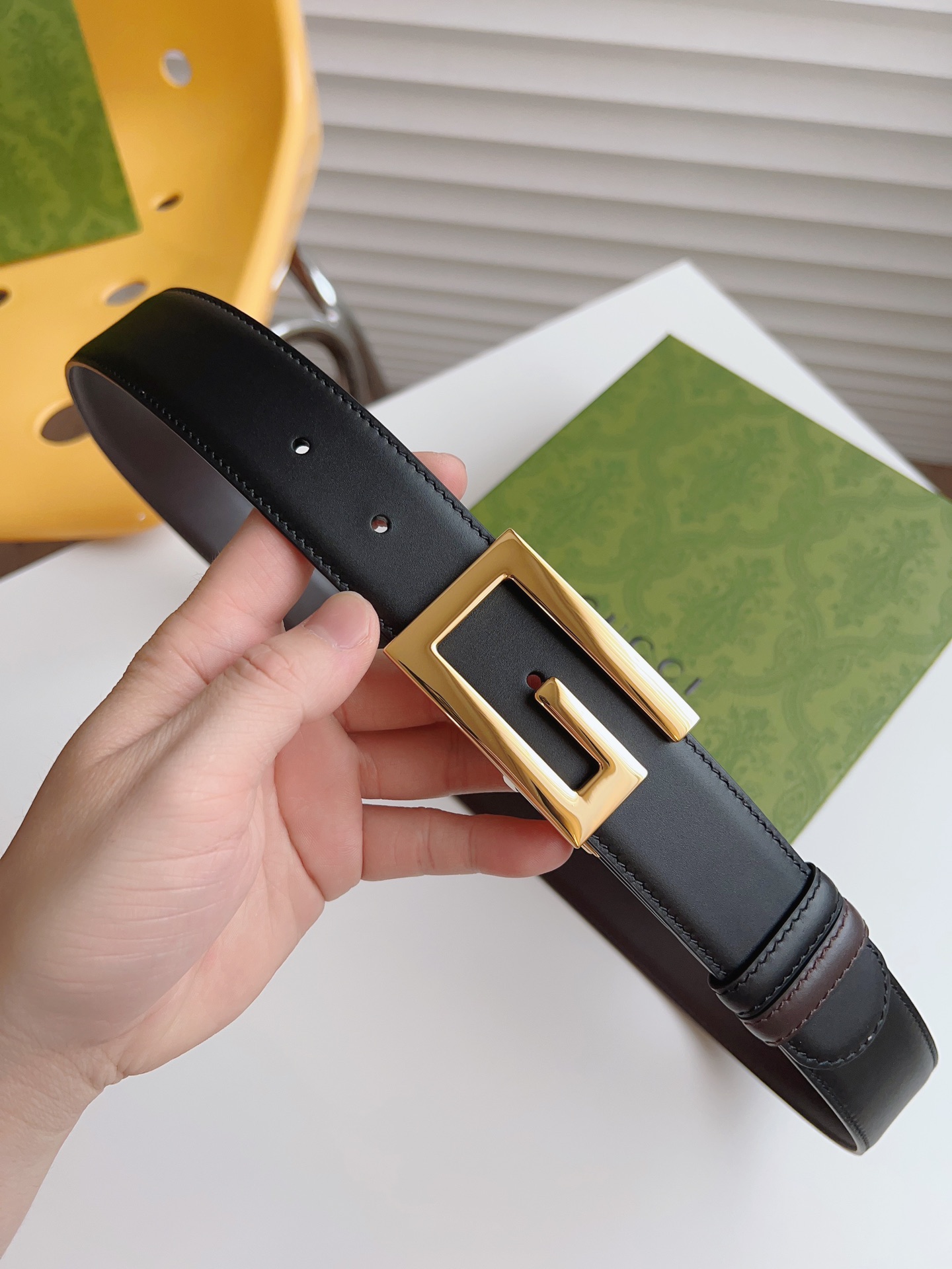 Gucci Leather Belt Cow Leather M