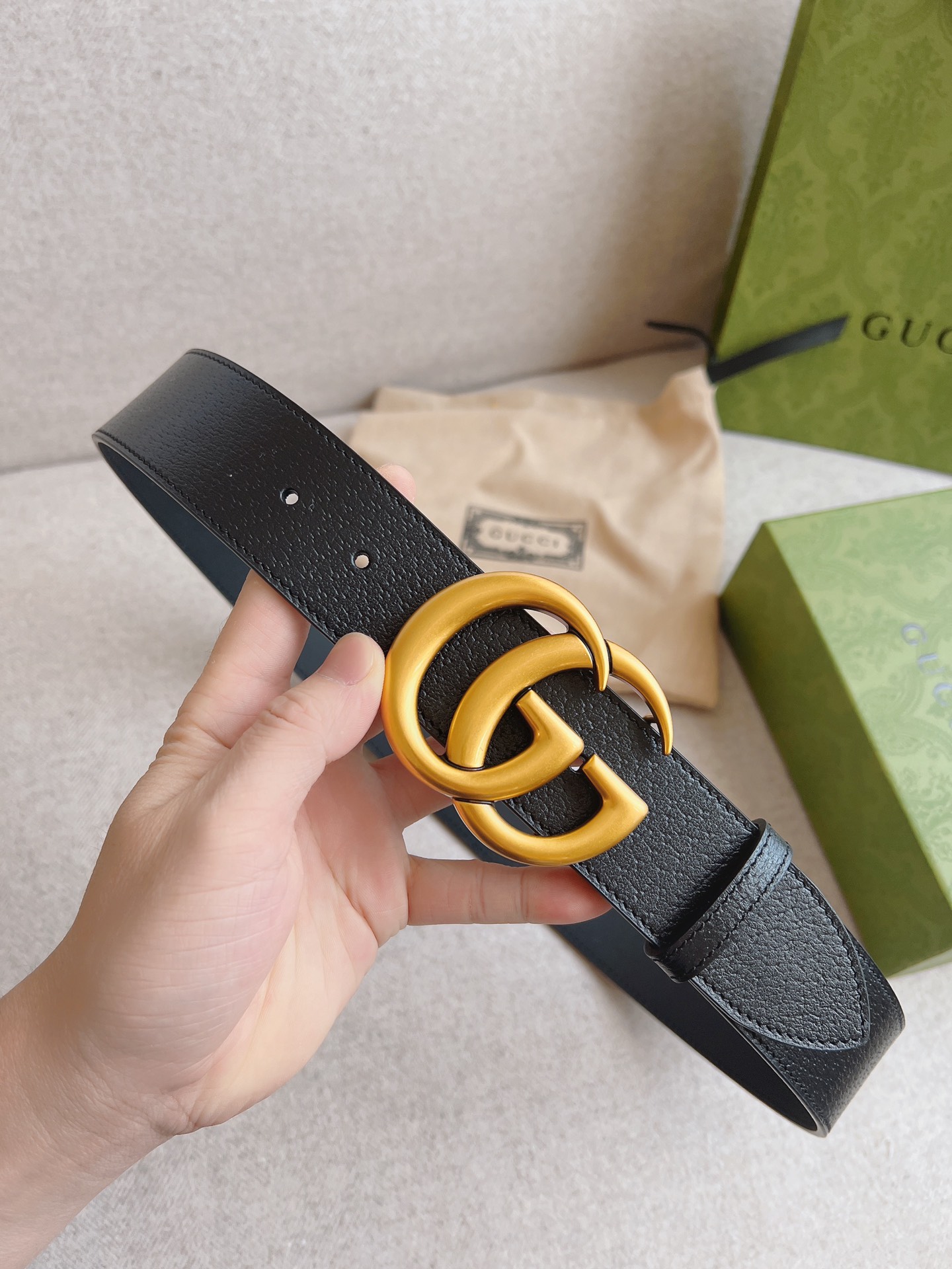Gucci Leather Belt Cow Leather M