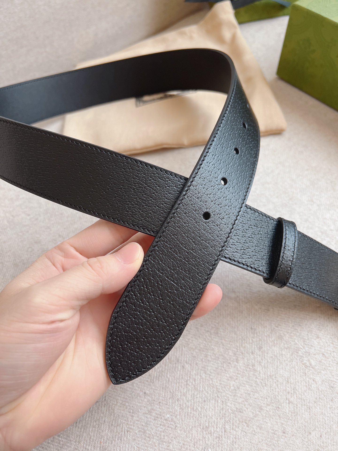 Gucci Leather Belt Cow Leather M