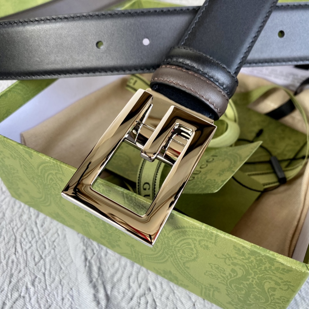 Gucci Male Leather Belt Top Grain Leather 13514-m