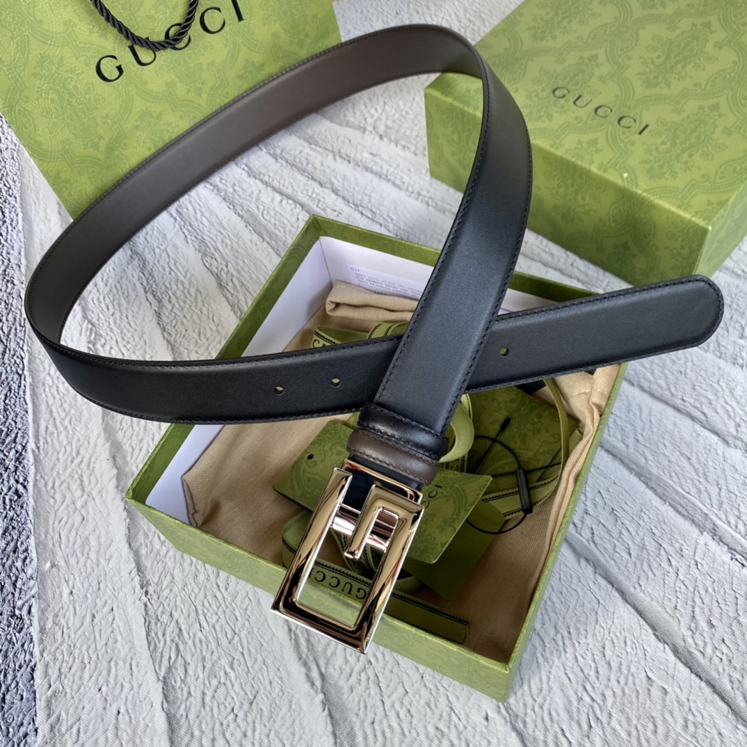 Gucci Male Leather Belt Top Grain Leather 13514-m