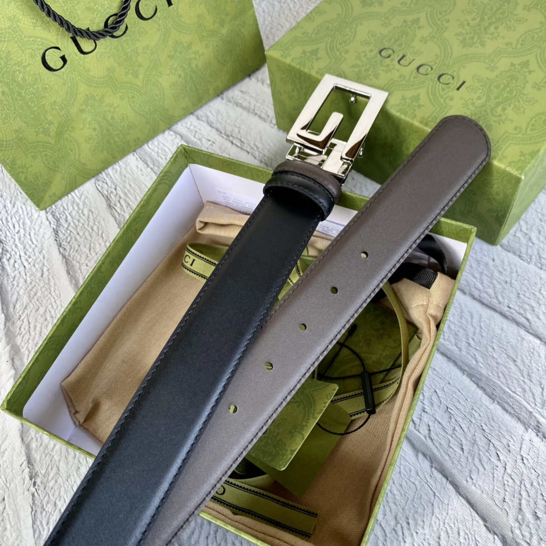 Gucci Male Leather Belt Top Grain Leather 13514-m