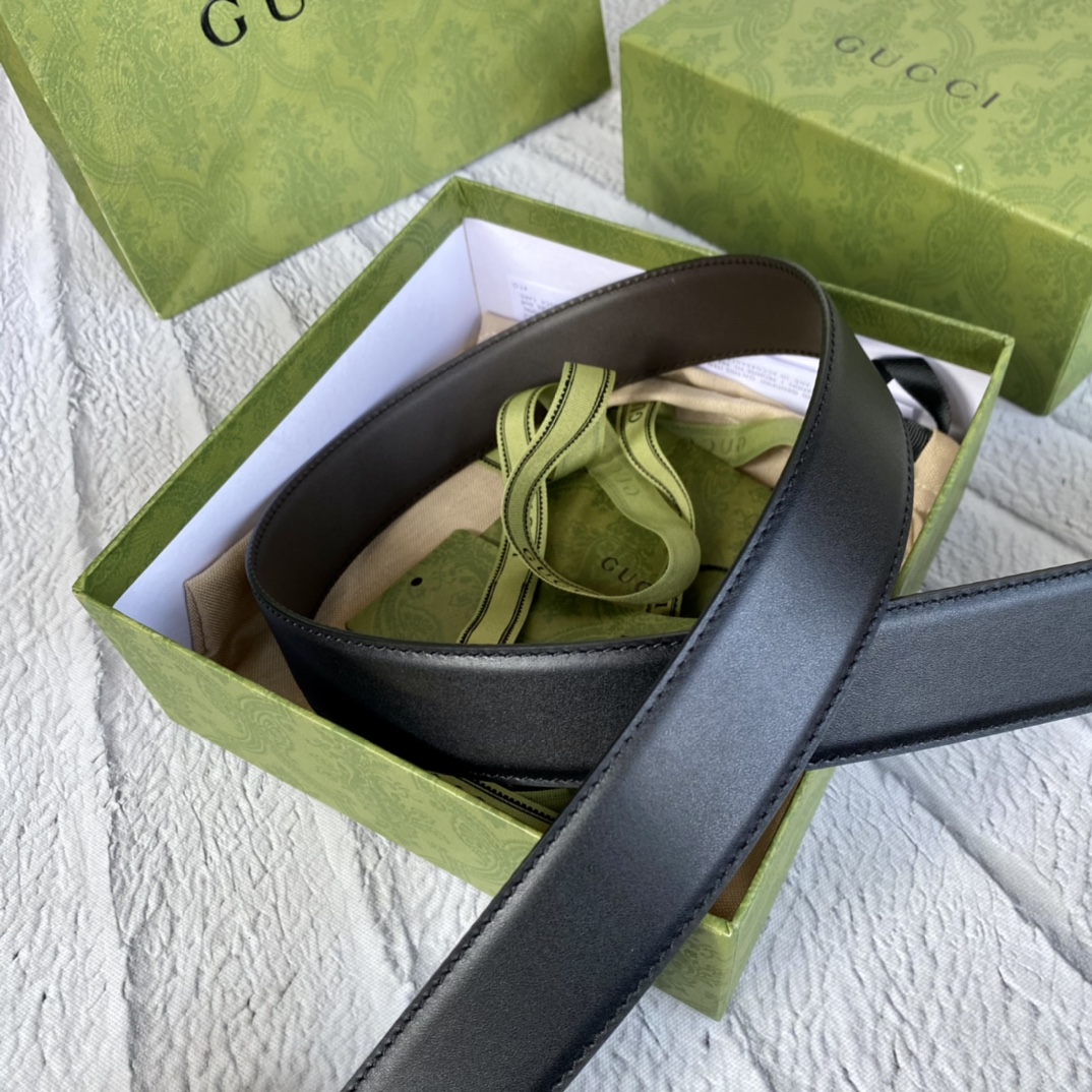 Gucci Male Leather Belt Top Grain Leather 13514-m