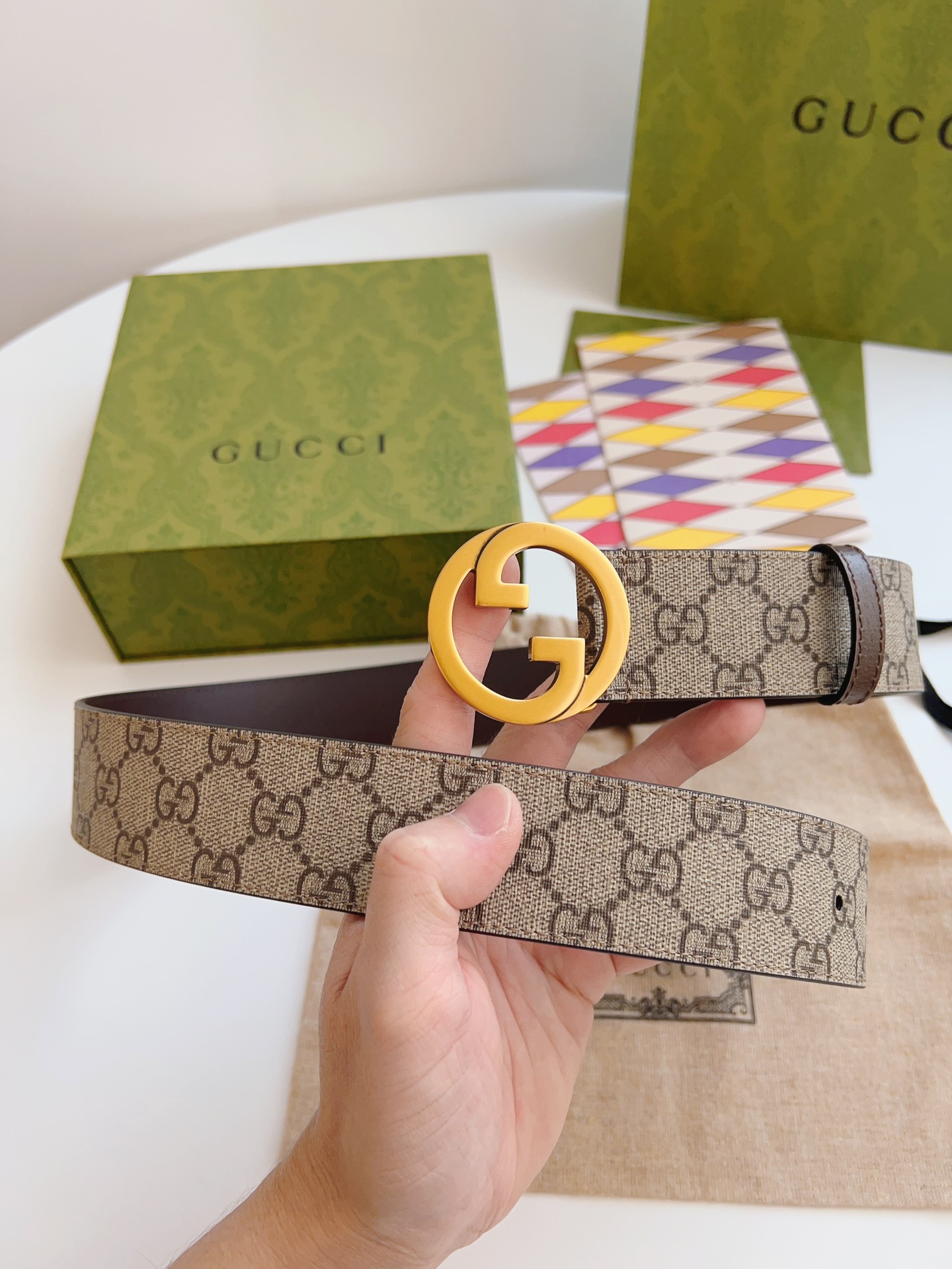 Gucci Basic Belt Canvas Brown S-m