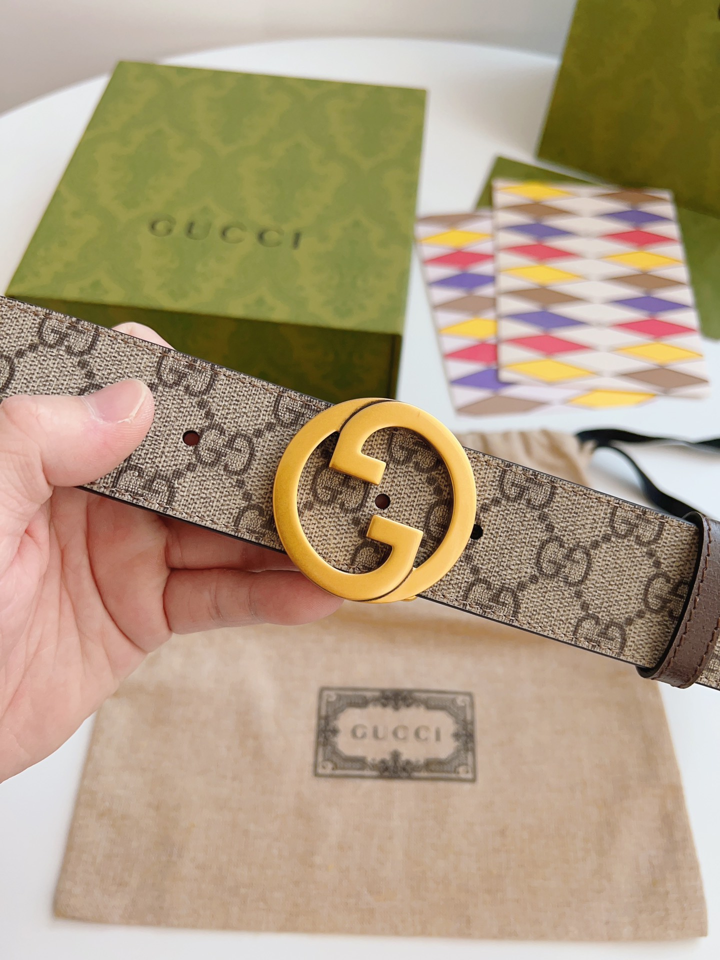 Gucci Basic Belt Canvas Brown S-m