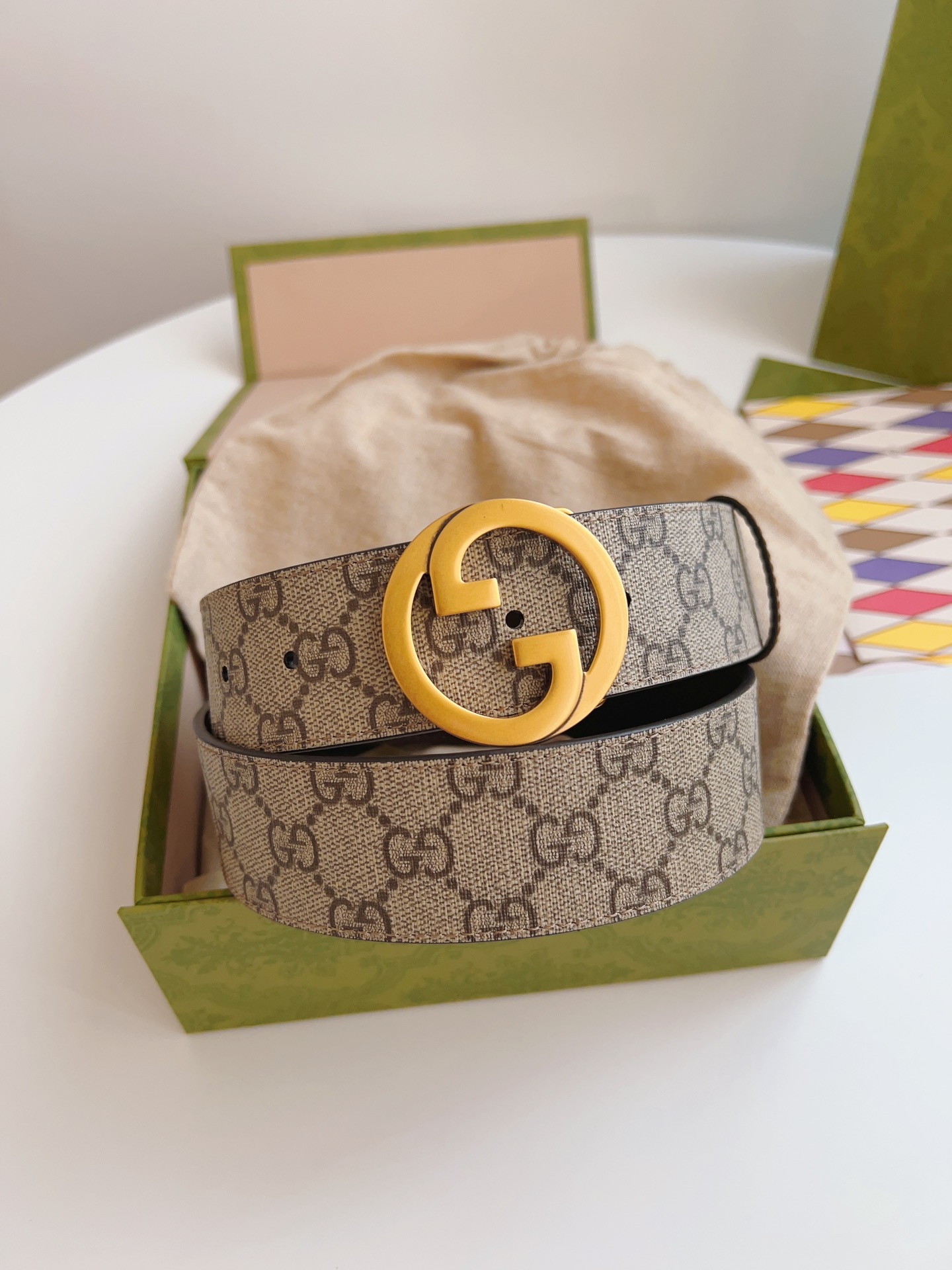 Gucci Basic Belt Canvas Brown S-m