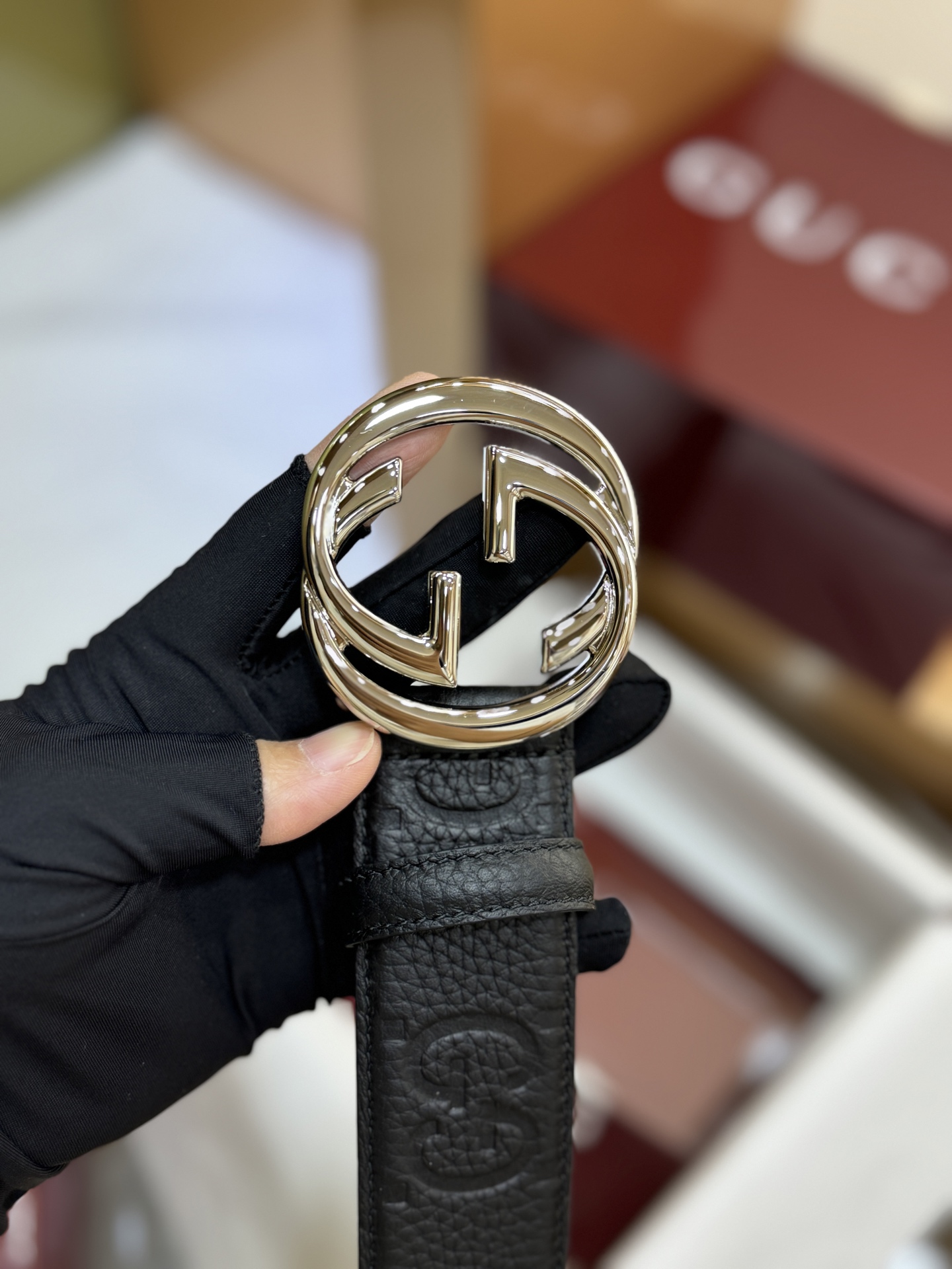 Gucci Basic Belt Canvas Black S-m