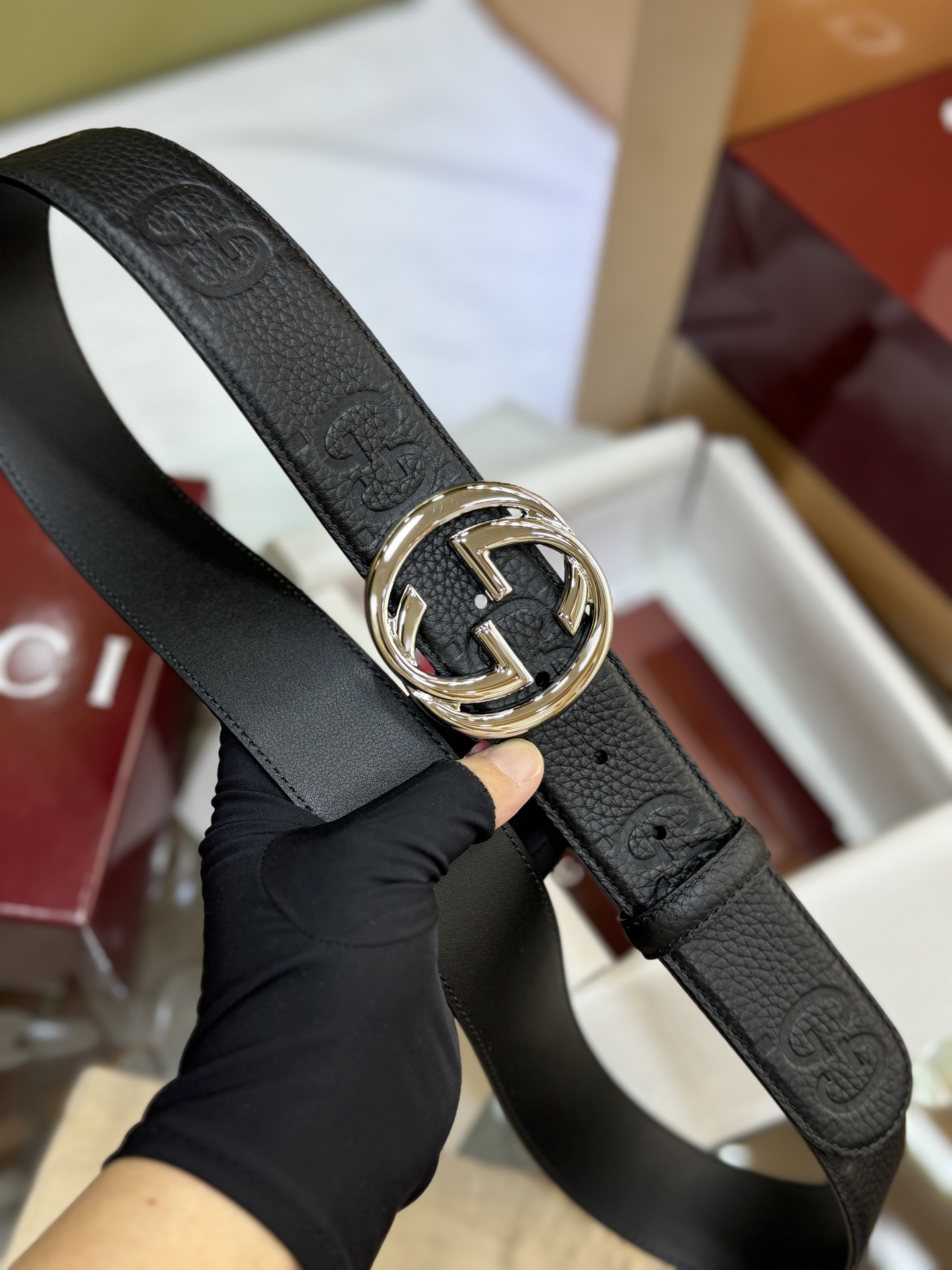Gucci Basic Belt Canvas Black S-m