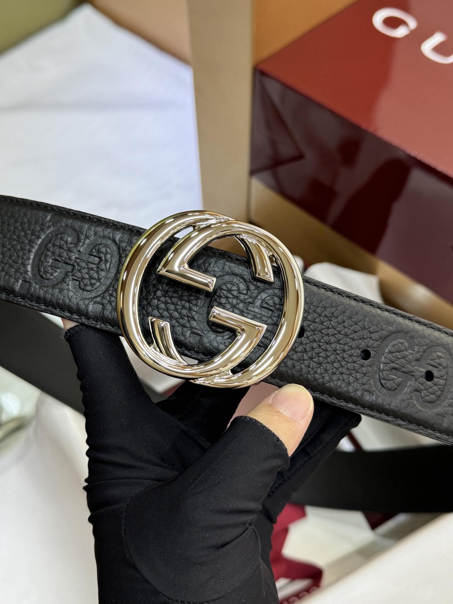 Gucci Basic Belt Canvas Black S-m