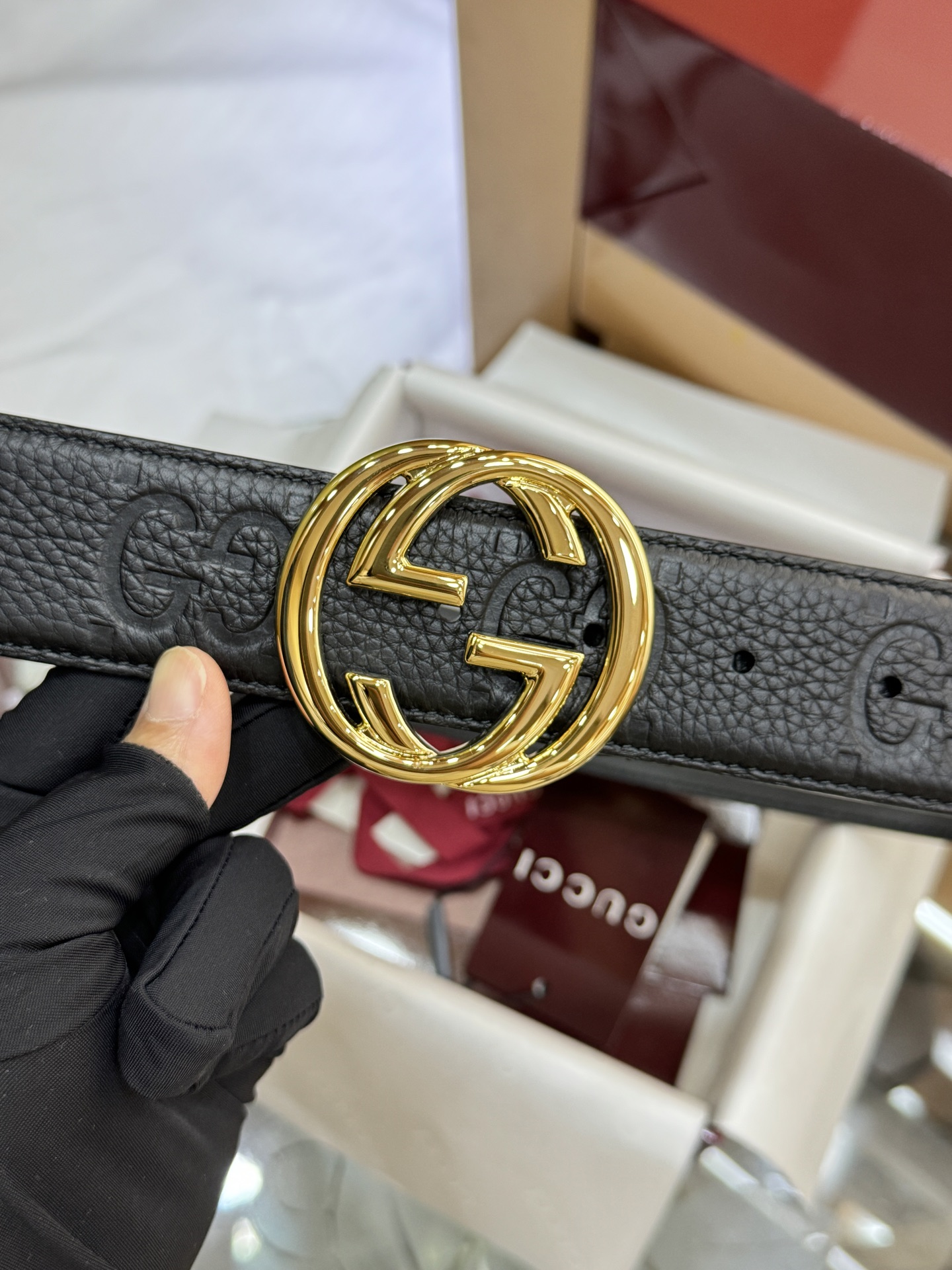 Gucci Basic Belt Canvas Black S-m