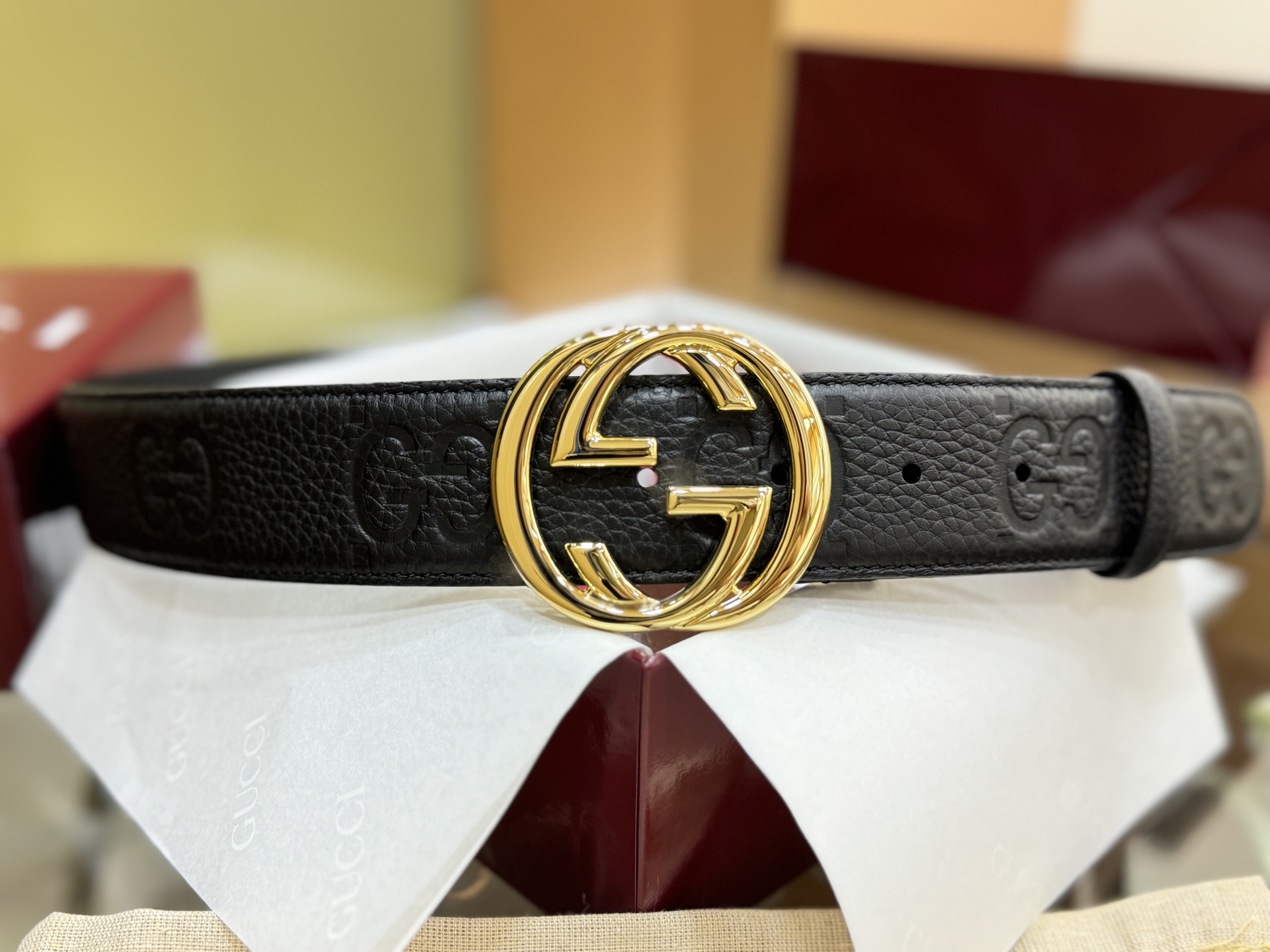 Gucci Basic Belt Canvas Black S-m