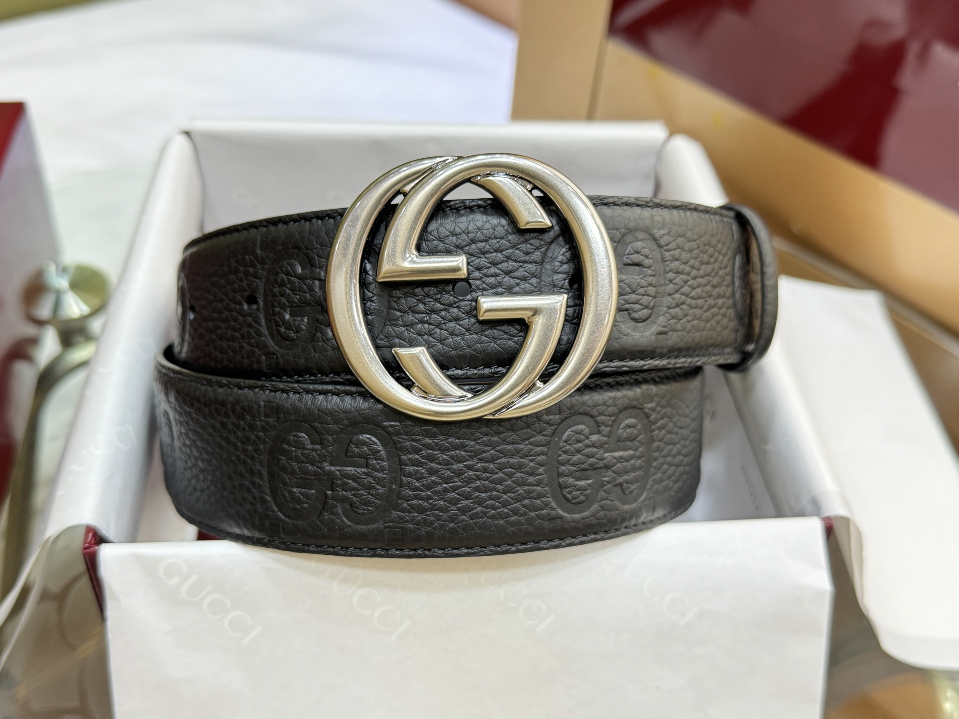 Gucci Basic Belt Canvas Black S-m