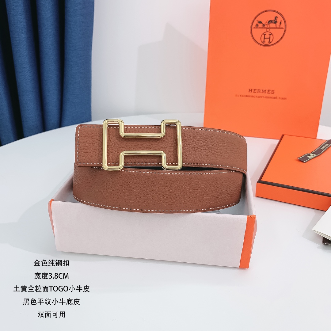 Hermès Basic Belt Cow Leather 38mm-s-m