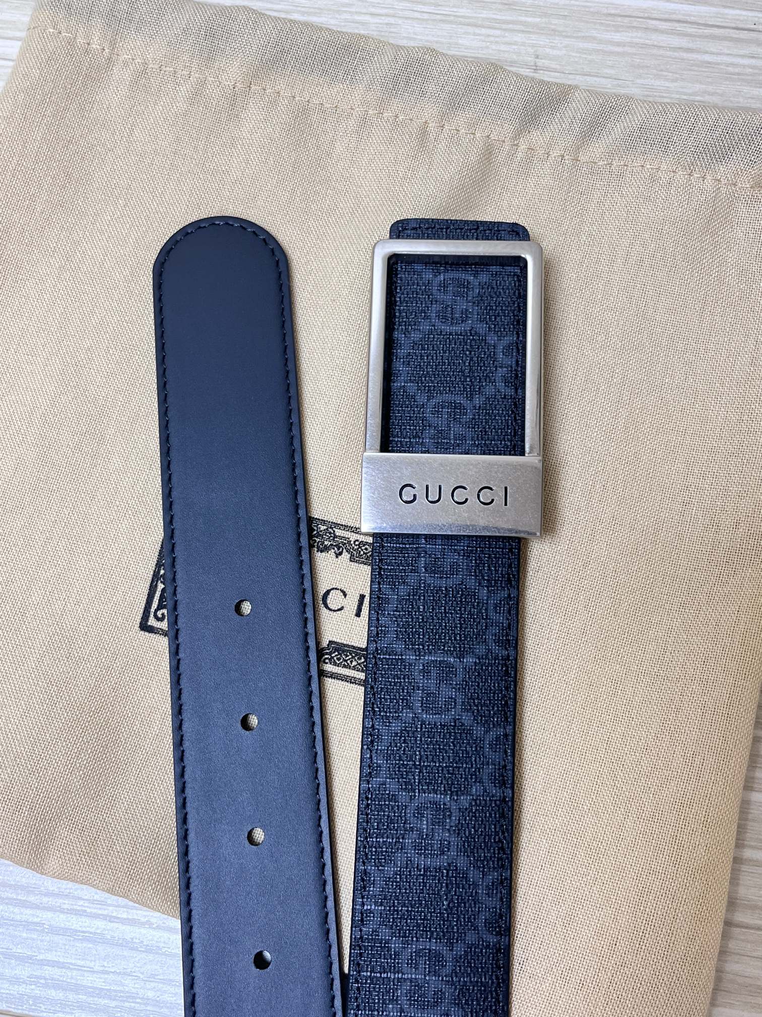 Gucci Basic Belt Canvas Black S-m