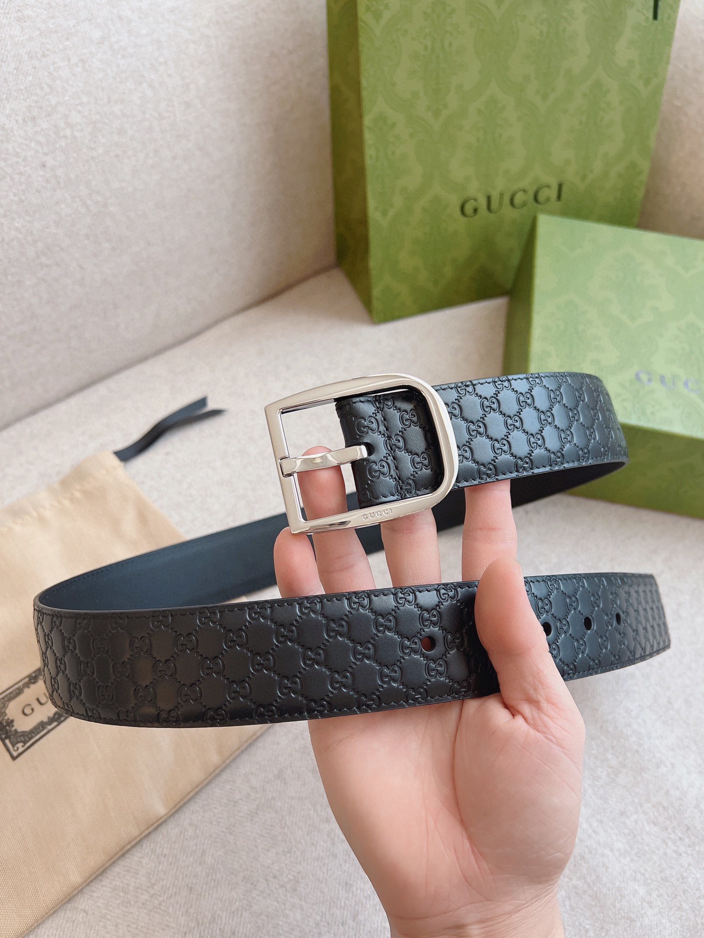 Gucci Pin Buckle Belt Cow Leather M