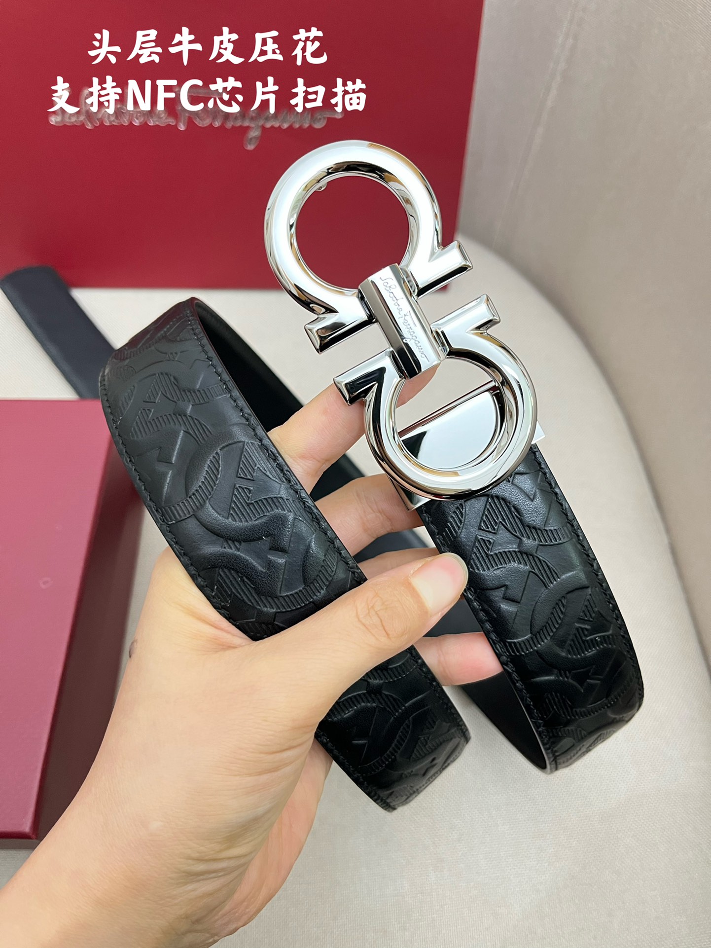 Salvatore Ferragamo Male Leather Belt Cow Leather M