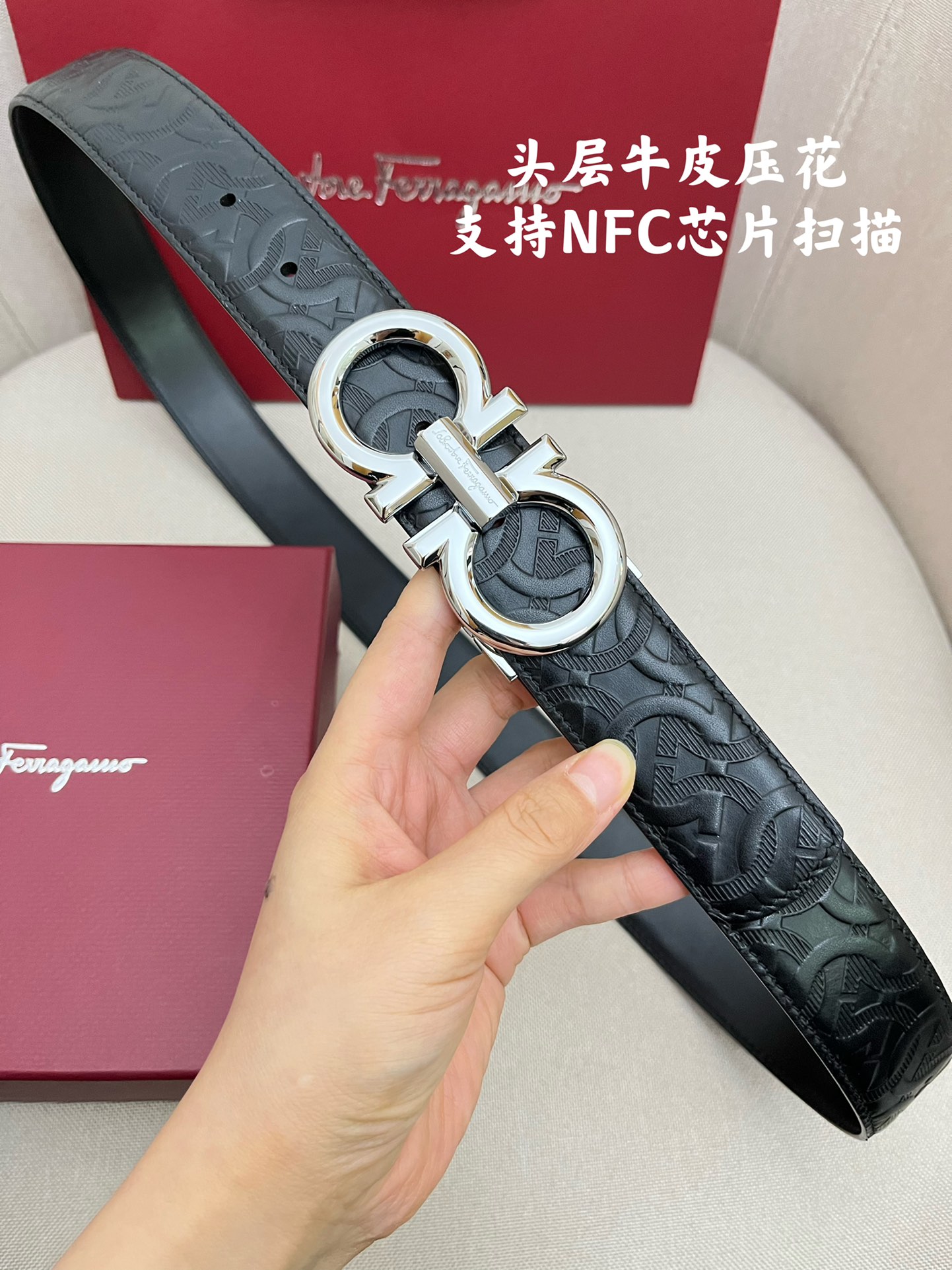 Salvatore Ferragamo Male Leather Belt Cow Leather M