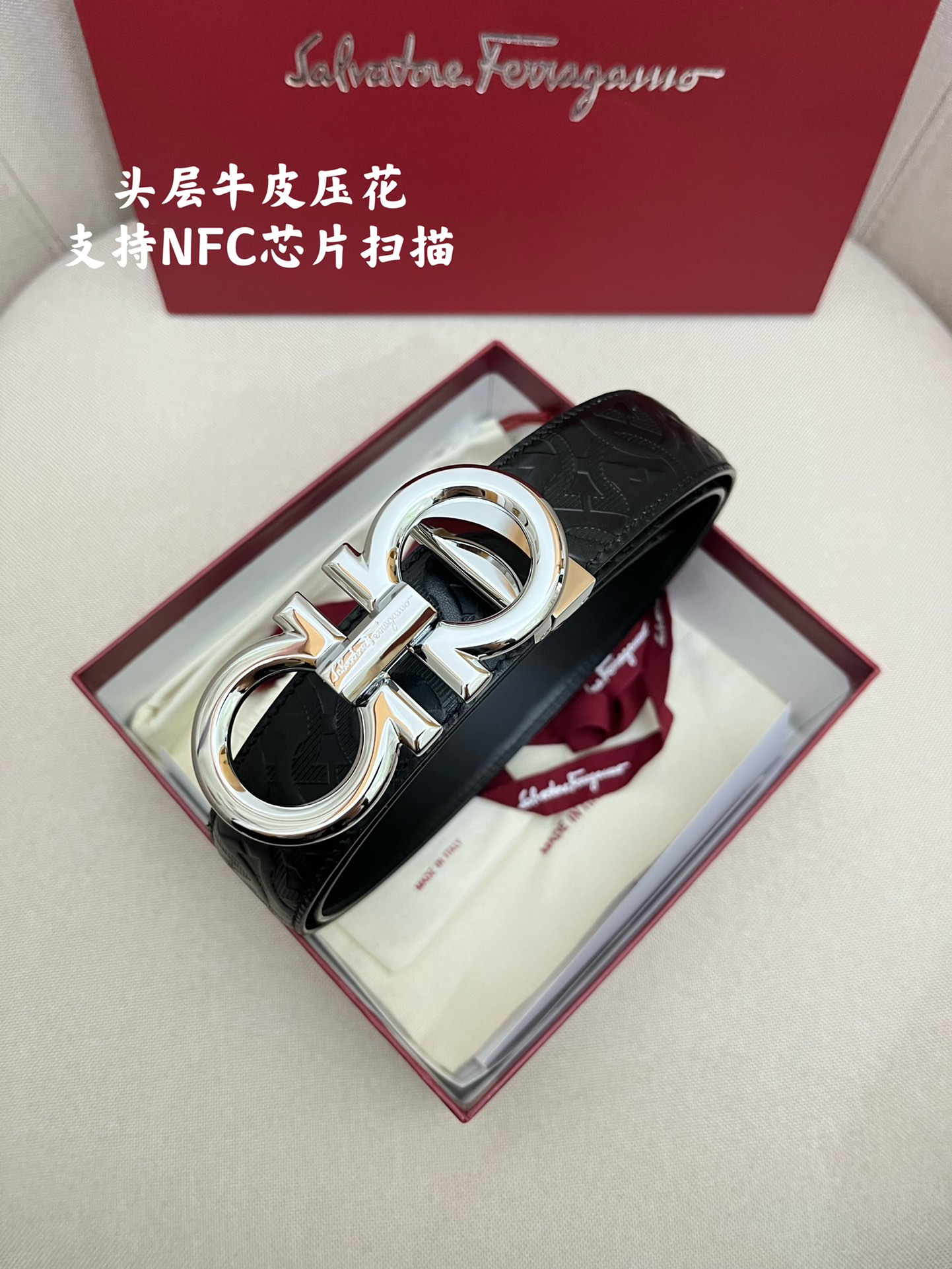 Salvatore Ferragamo Male Leather Belt Cow Leather M