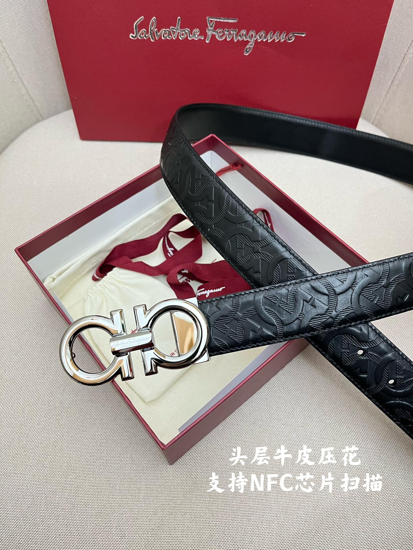 Salvatore Ferragamo Male Leather Belt Cow Leather M