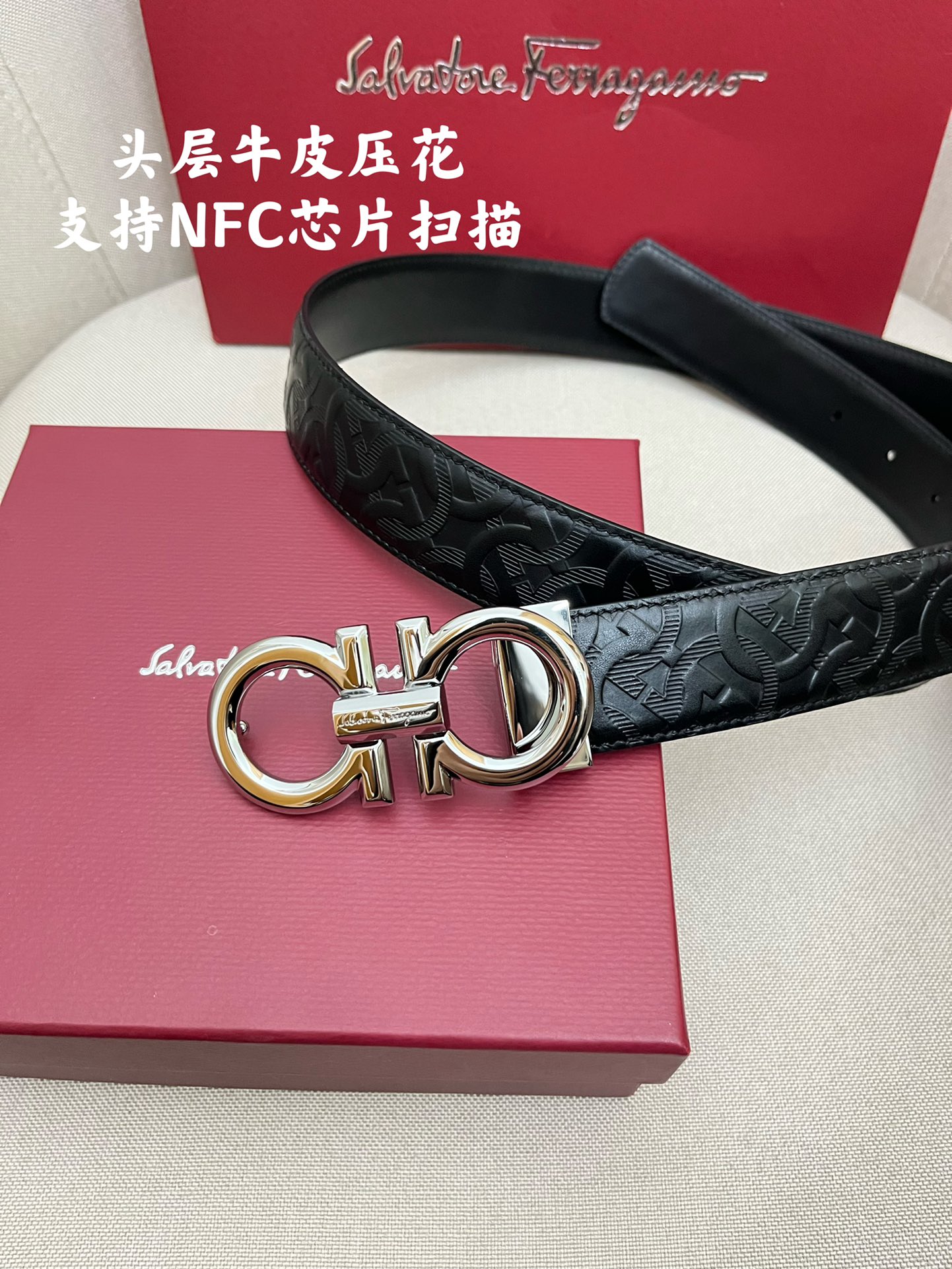 Salvatore Ferragamo Male Leather Belt Cow Leather M
