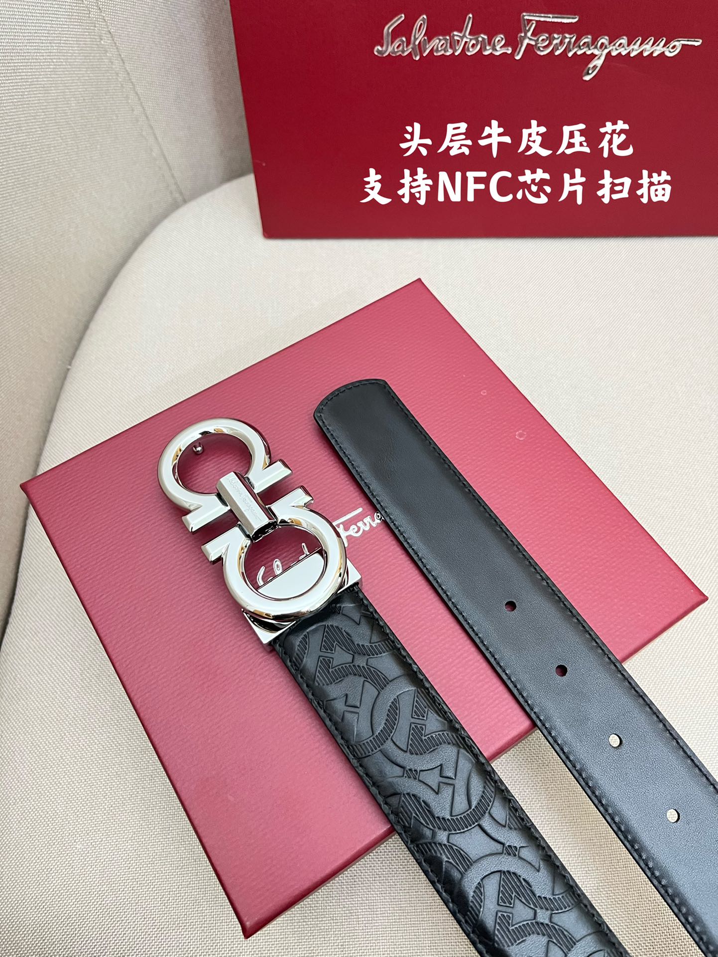 Salvatore Ferragamo Male Leather Belt Cow Leather M