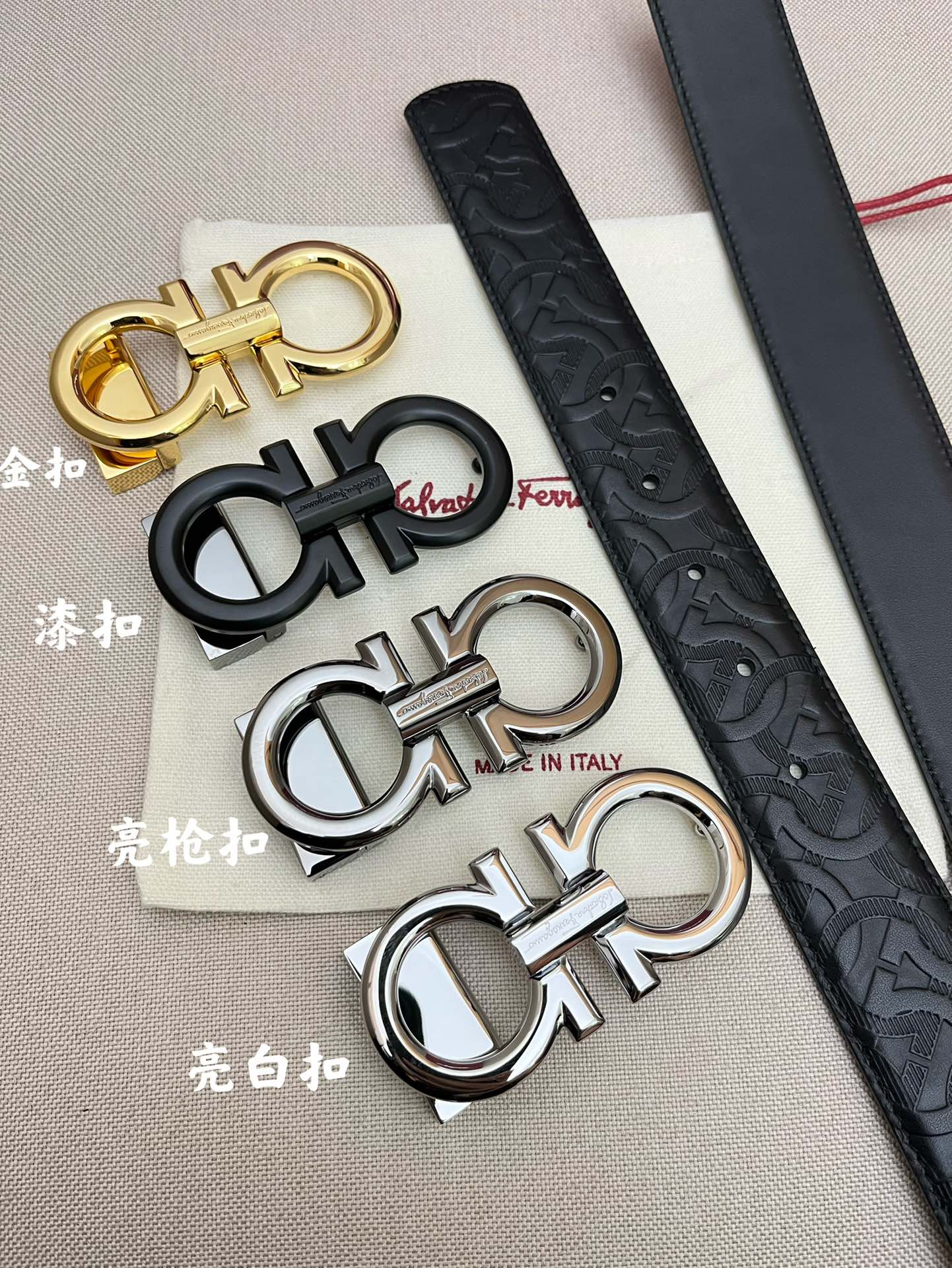 Salvatore Ferragamo Male Leather Belt Cow Leather M