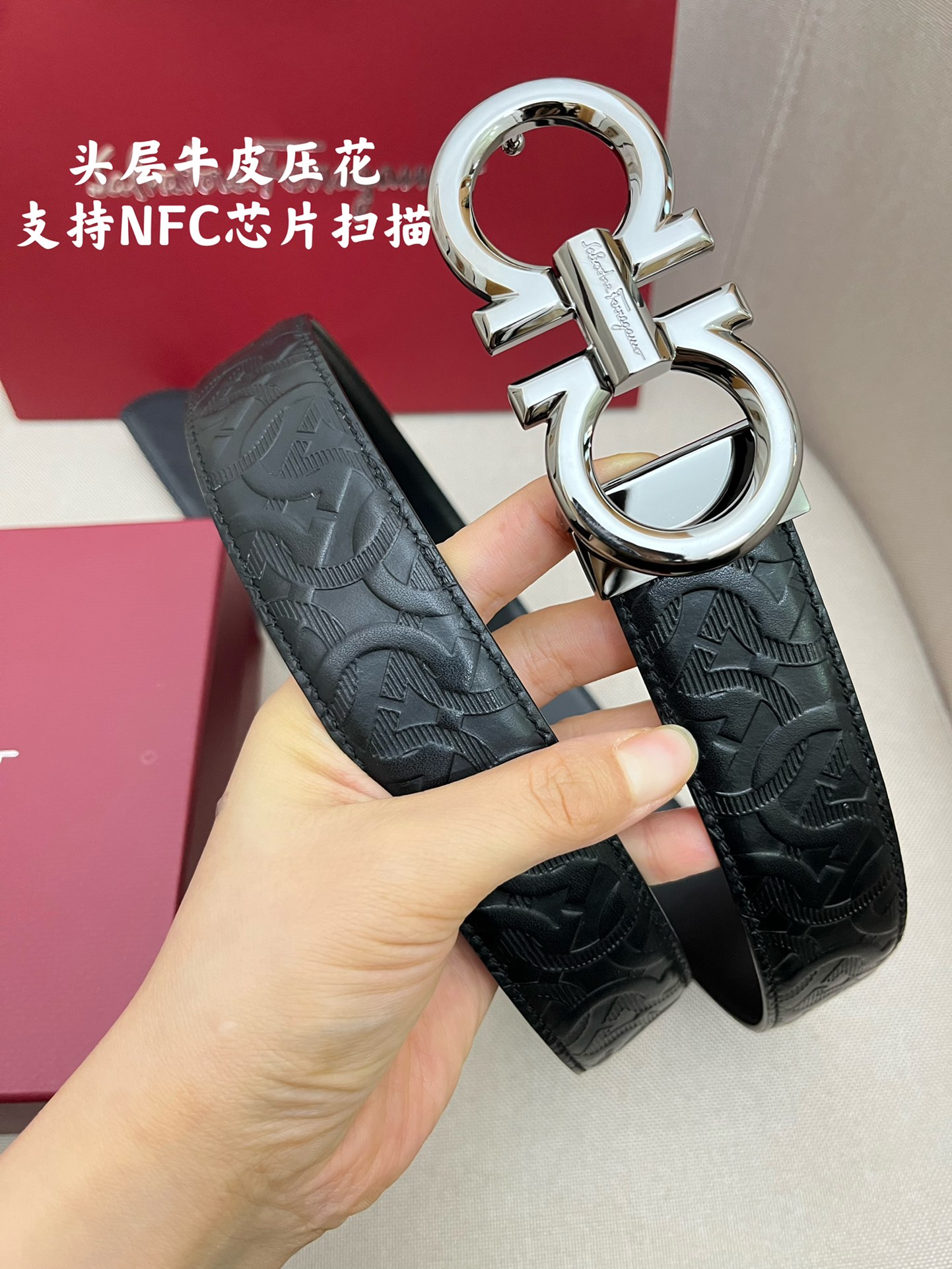 Salvatore Ferragamo Male Leather Belt Cow Leather M