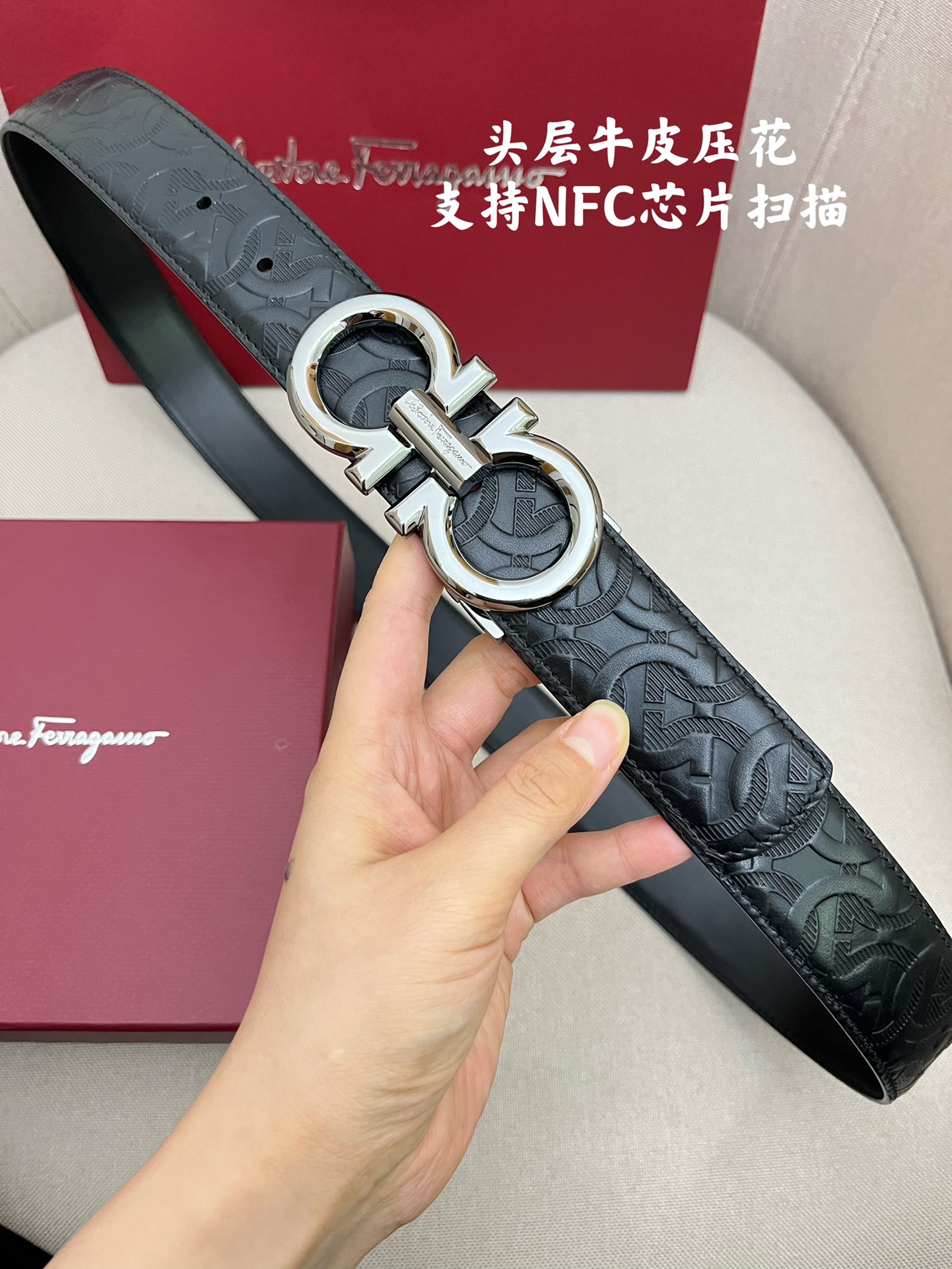 Salvatore Ferragamo Male Leather Belt Cow Leather M