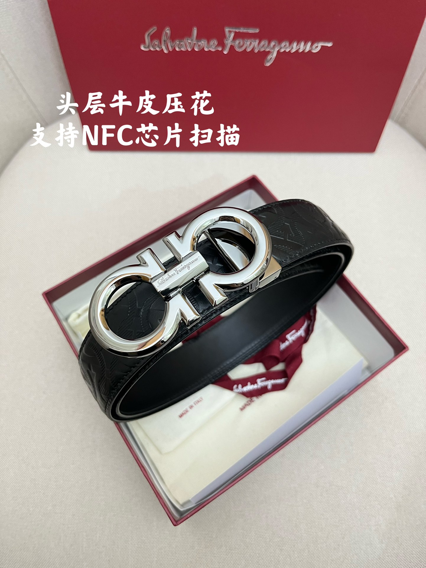 Salvatore Ferragamo Male Leather Belt Cow Leather M