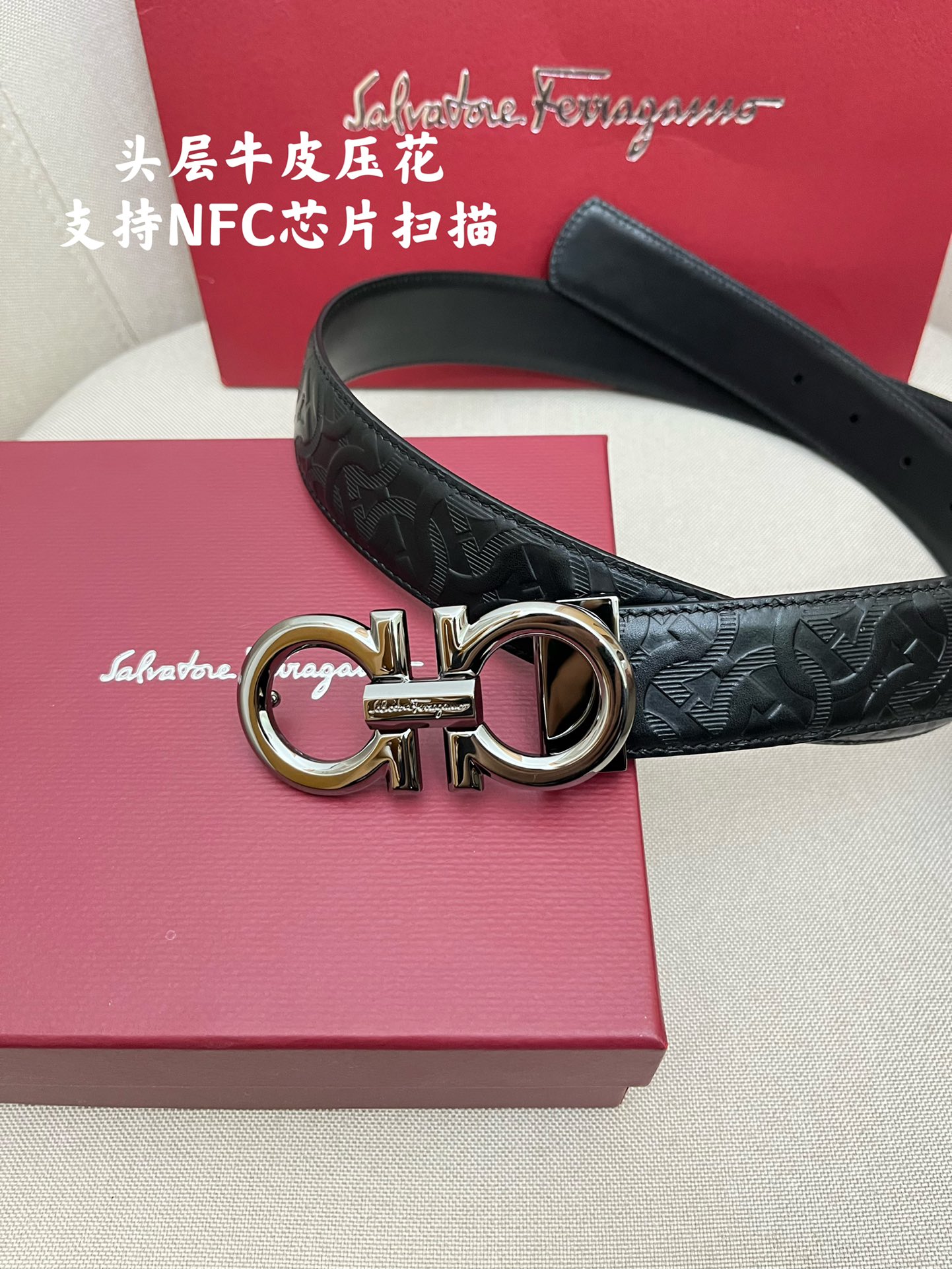 Salvatore Ferragamo Male Leather Belt Cow Leather M