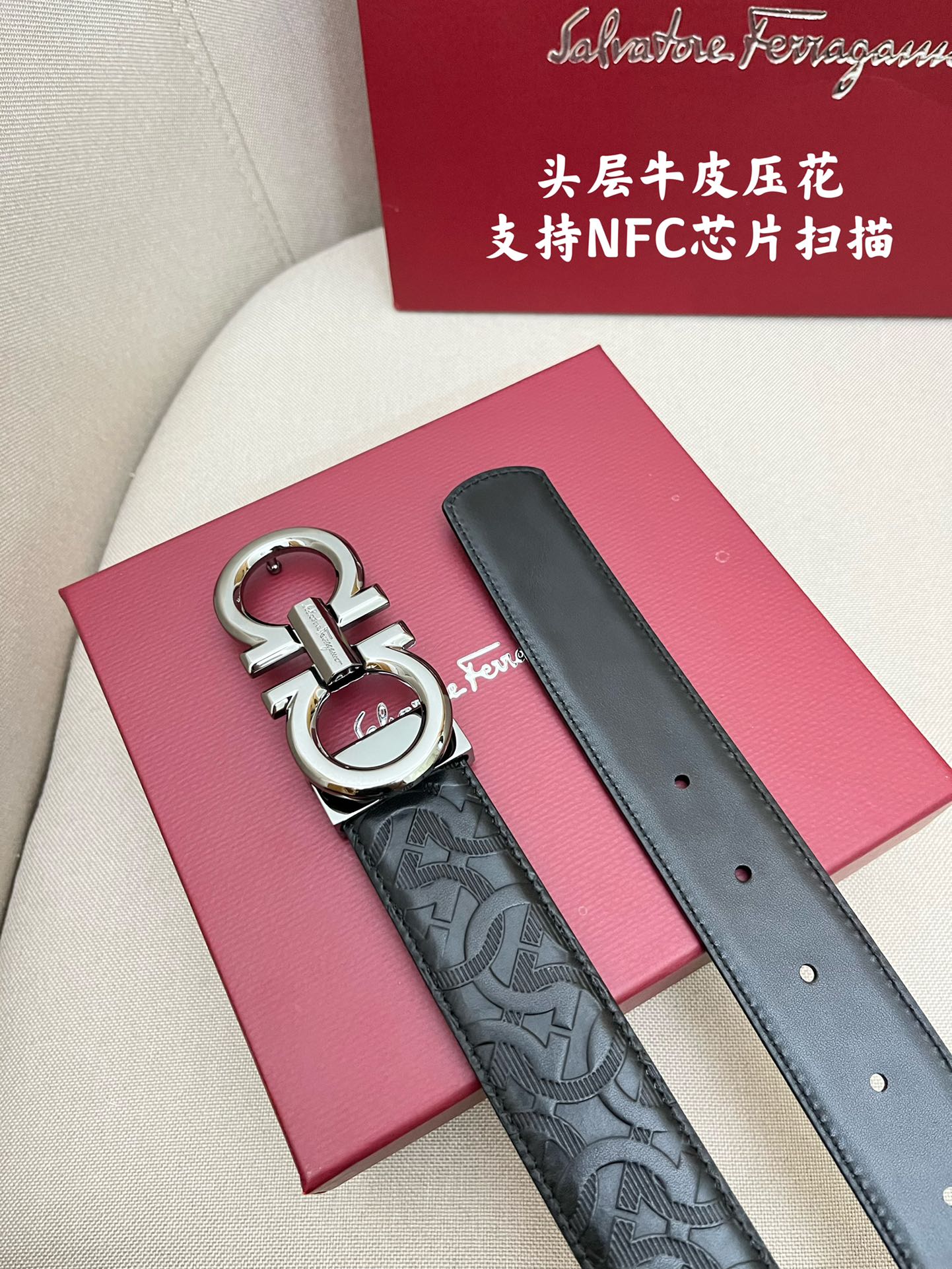 Salvatore Ferragamo Male Leather Belt Cow Leather M