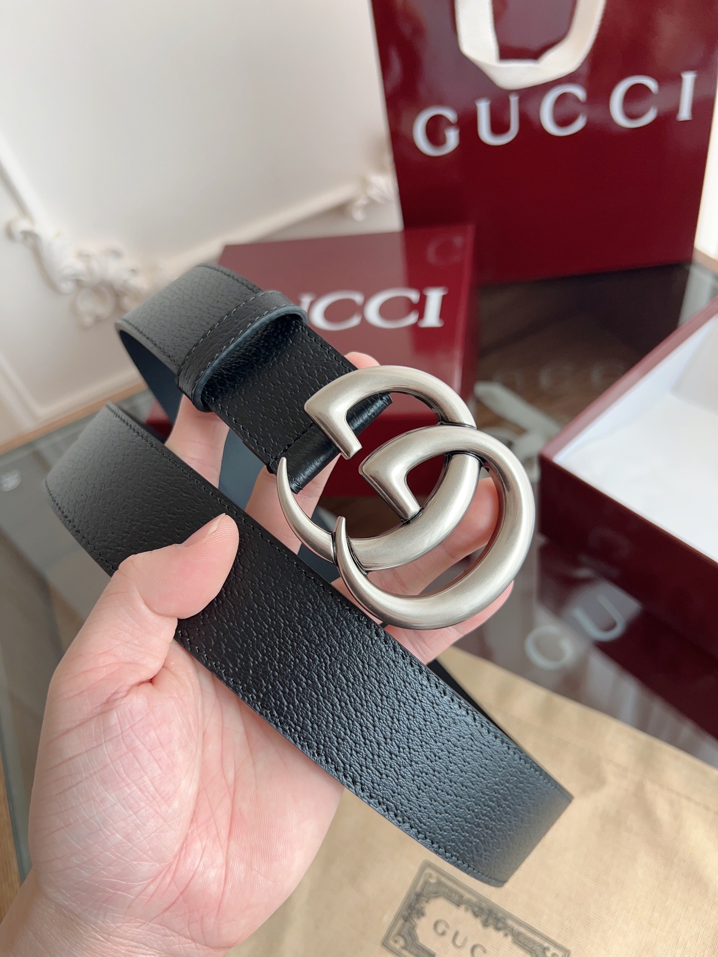 Gucci Basic Belt Cow Leather M-l