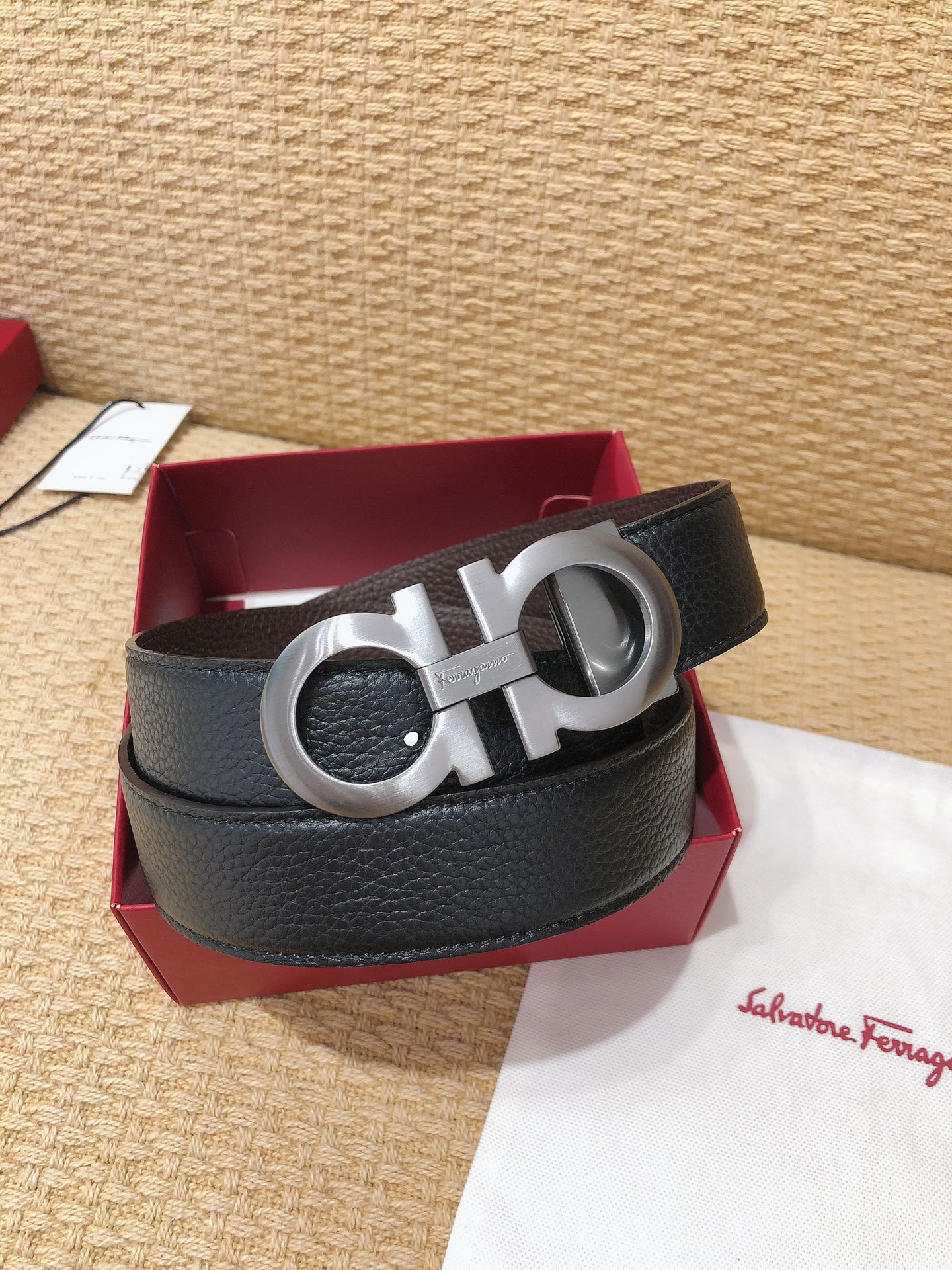 Salvatore Ferragamo Male Leather Belt Top Grain Leather M