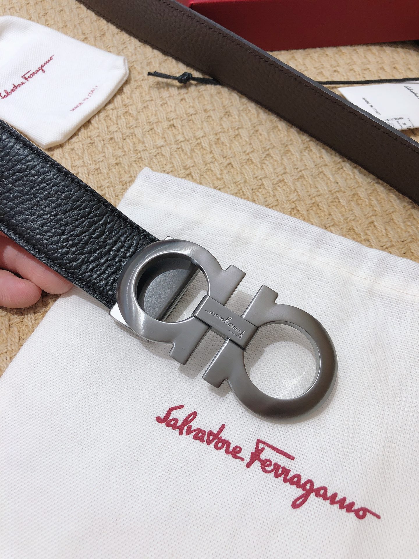 Salvatore Ferragamo Male Leather Belt Top Grain Leather M