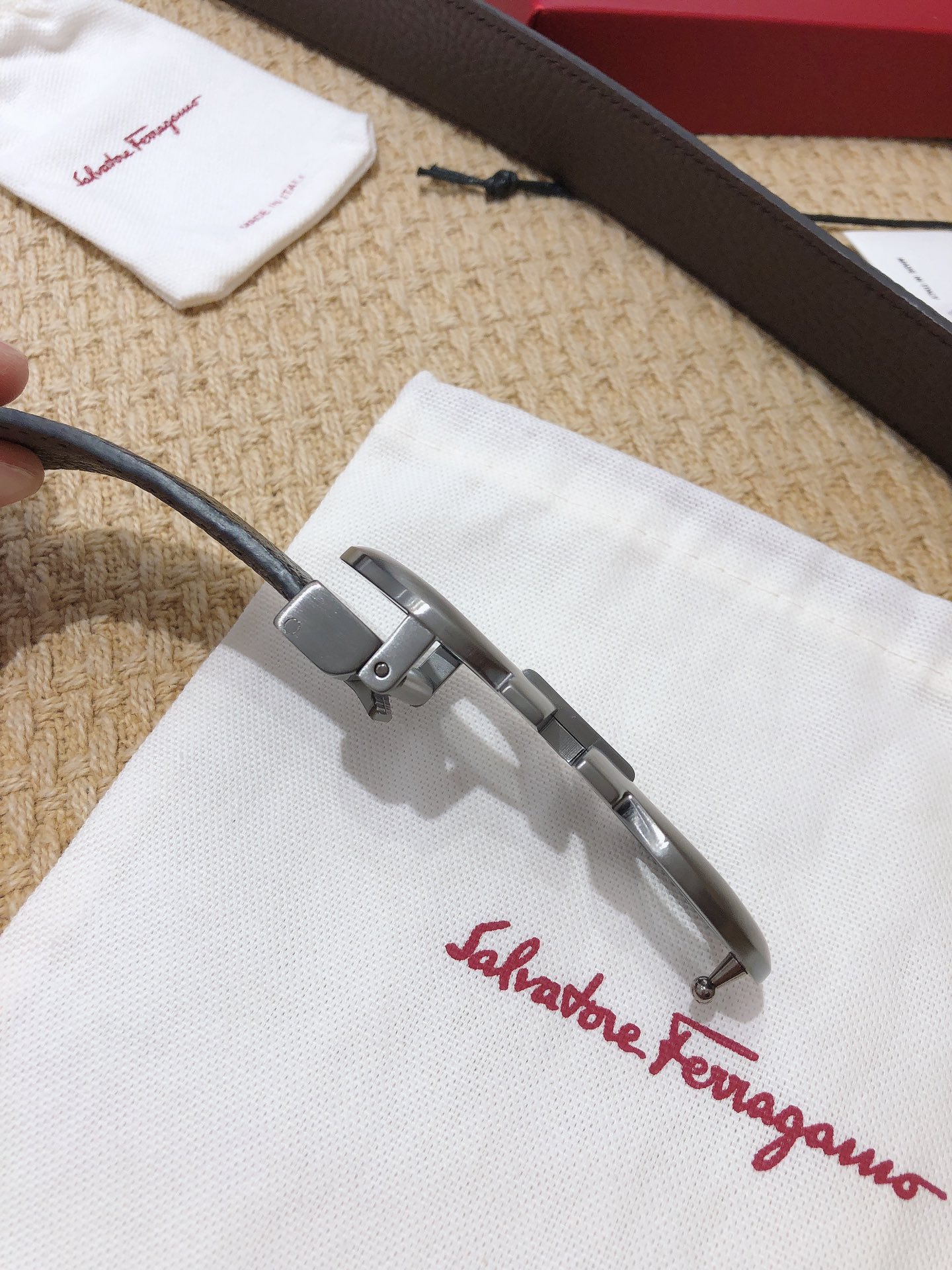 Salvatore Ferragamo Male Leather Belt Top Grain Leather M